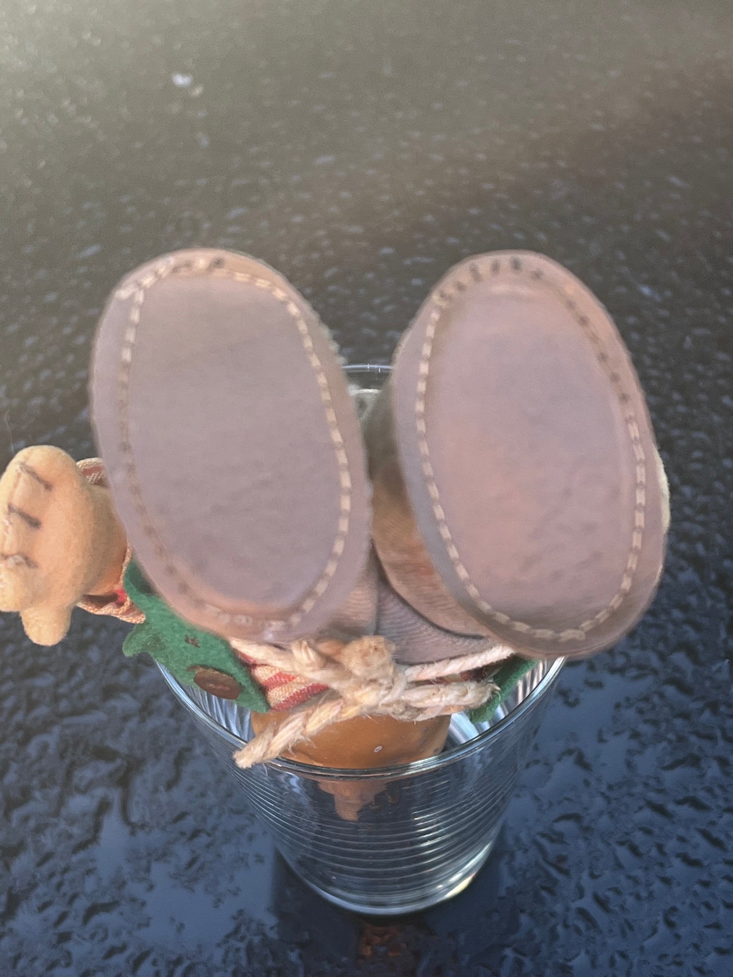 Steiff Mecky Egelpop - Vintage Jaren 50 - Hör Zu Serie - Groen Chaletje