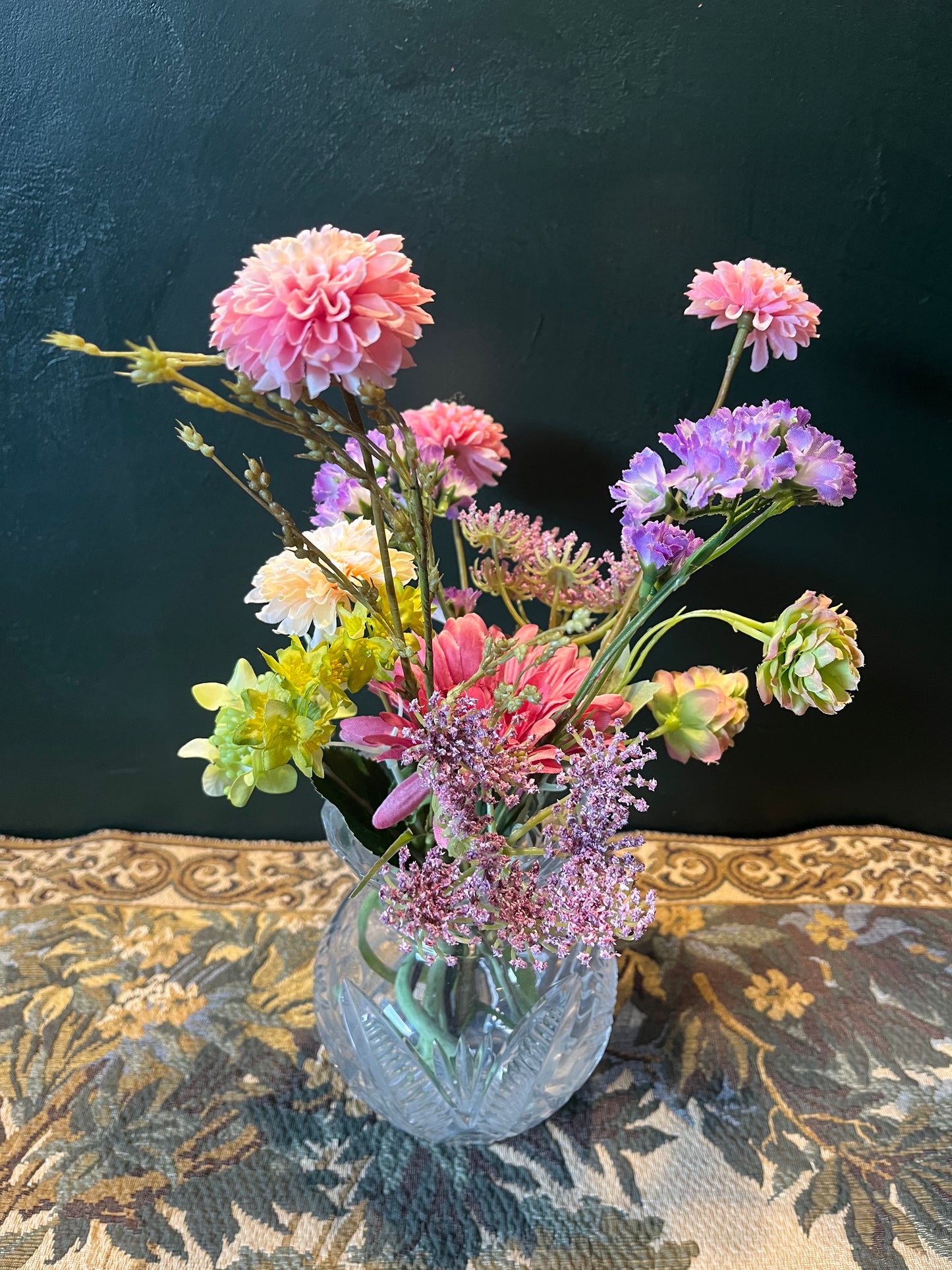 Antieke Pinwheel Kristallen Bolvaas - Loodkristal Facet Geslepen - 19e Eeuw