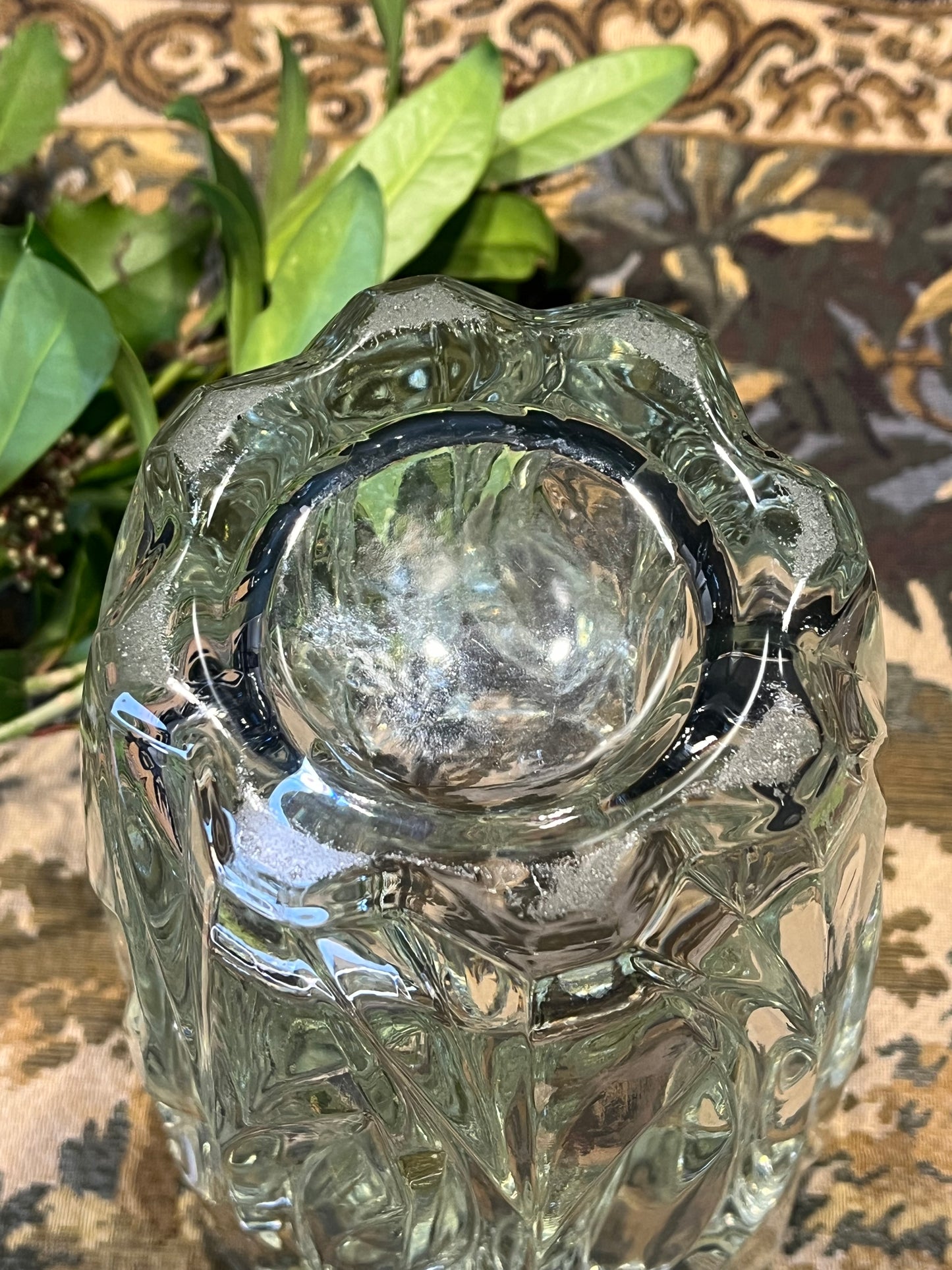 Vintage Murano Loodkristallen Vaas - Swirl Design, Italië