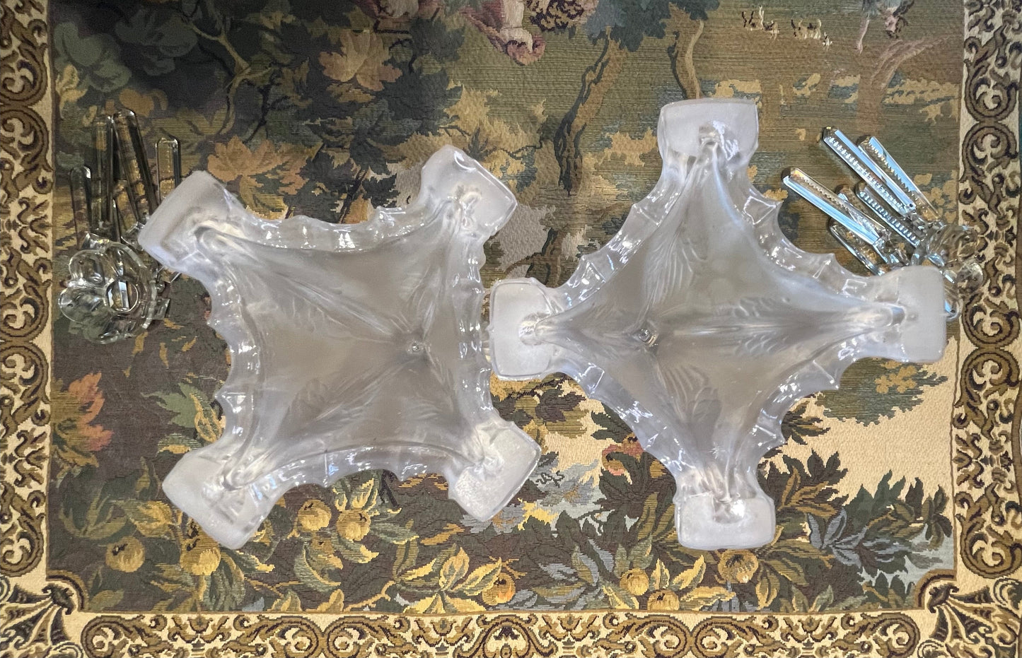 Val Saint Lambert Art Deco Griffoenen Kandelaren Set - Charles Graffart & René Delvenne