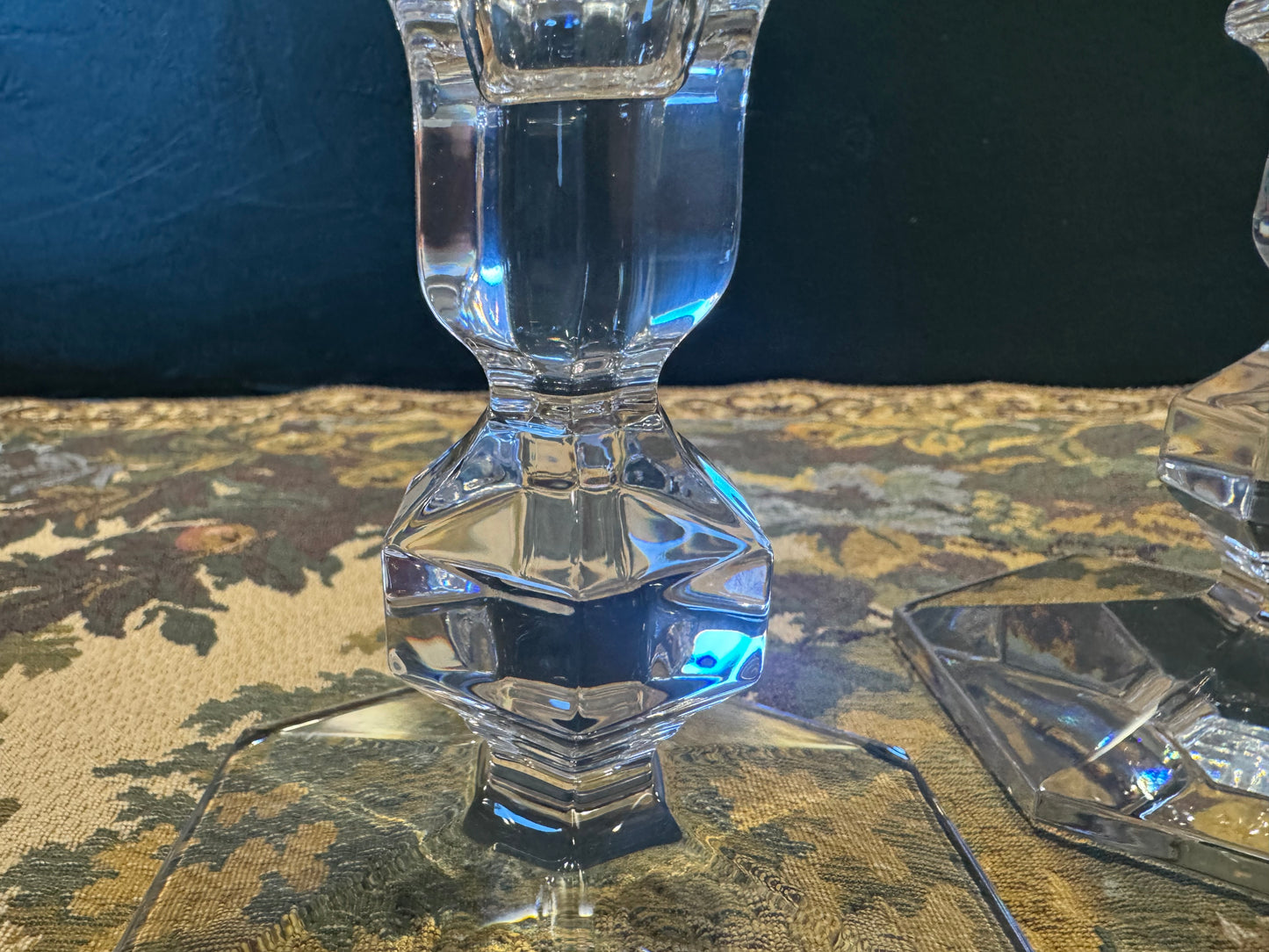 Val Saint Lambert Kristallen Kandelaren - Gesigneerd Set van 2, België