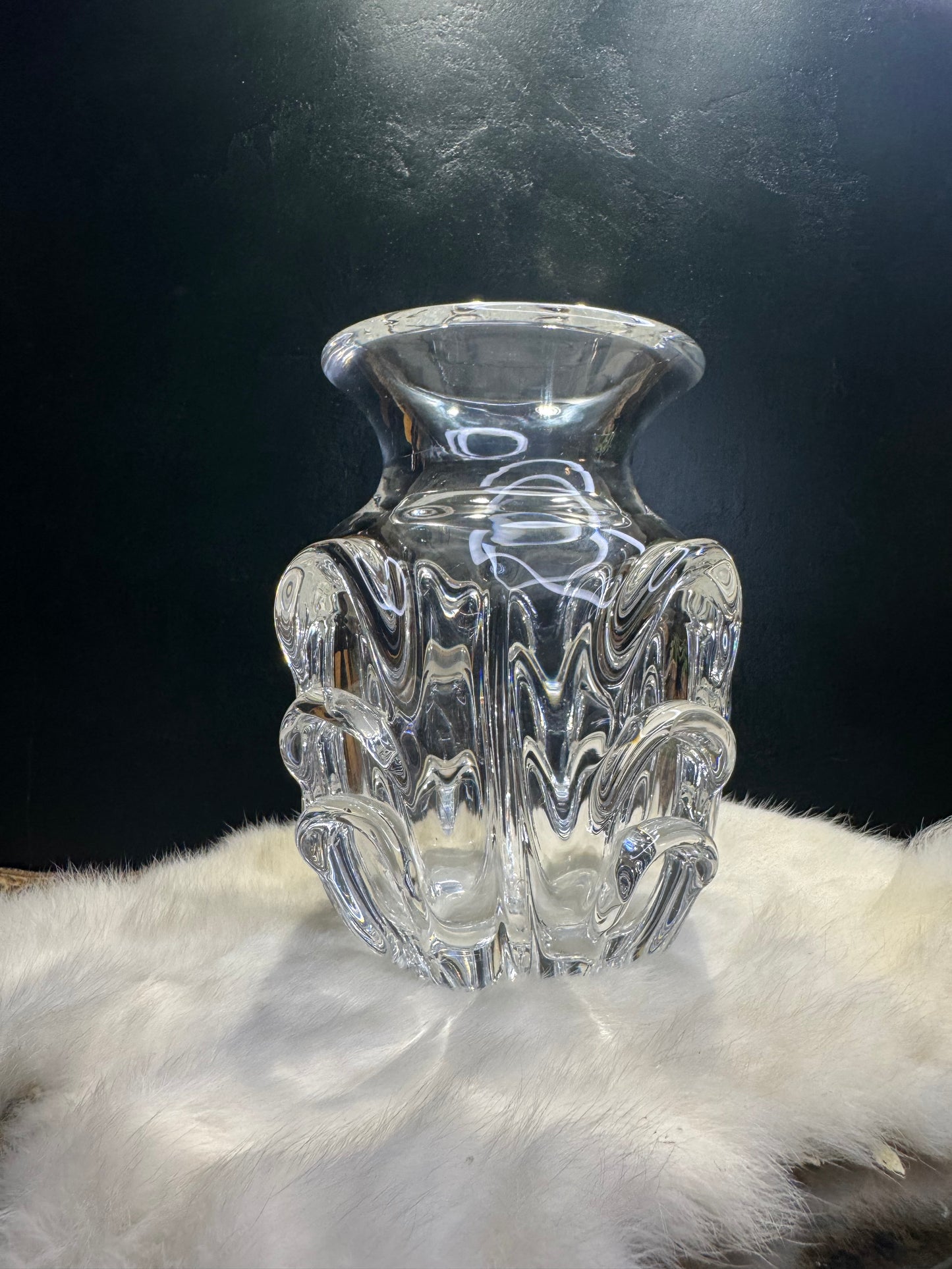 Val Saint Lambert Kristallen Vaas - Antonio & Guido Bon - Vintage Belgisch Kristal ca. 1950