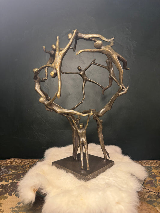 Benjamin Wouters (XX) - Bronzen Sculptuur 'Human Globe' - Hedendaagse Kunst