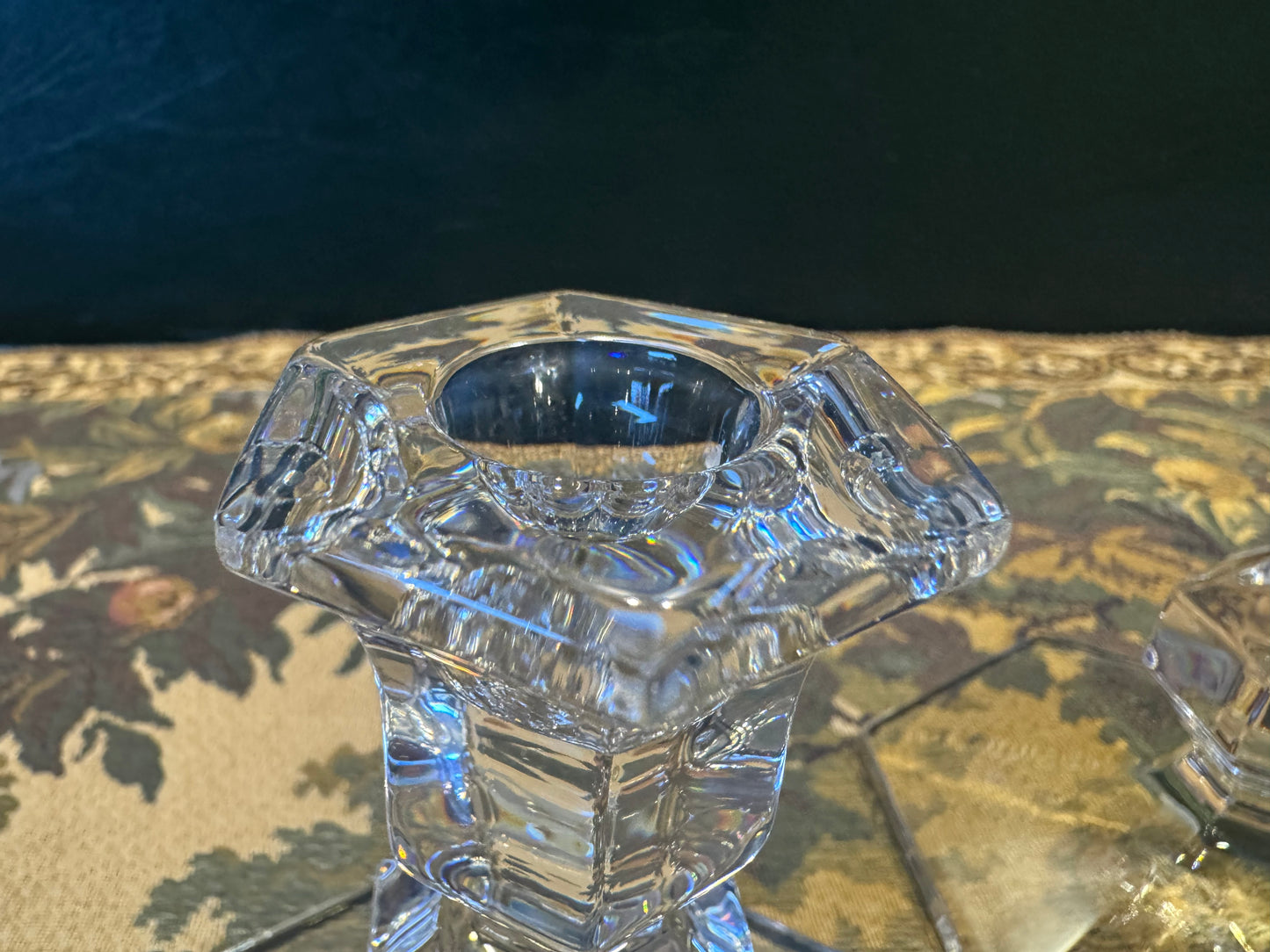 Val Saint Lambert Kristallen Kandelaren - Gesigneerd Set van 2, België