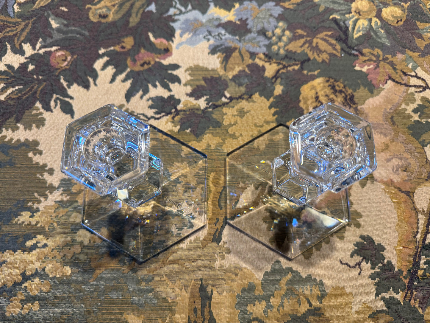 Val Saint Lambert Kristallen Kandelaren - Gesigneerd Set van 2, België