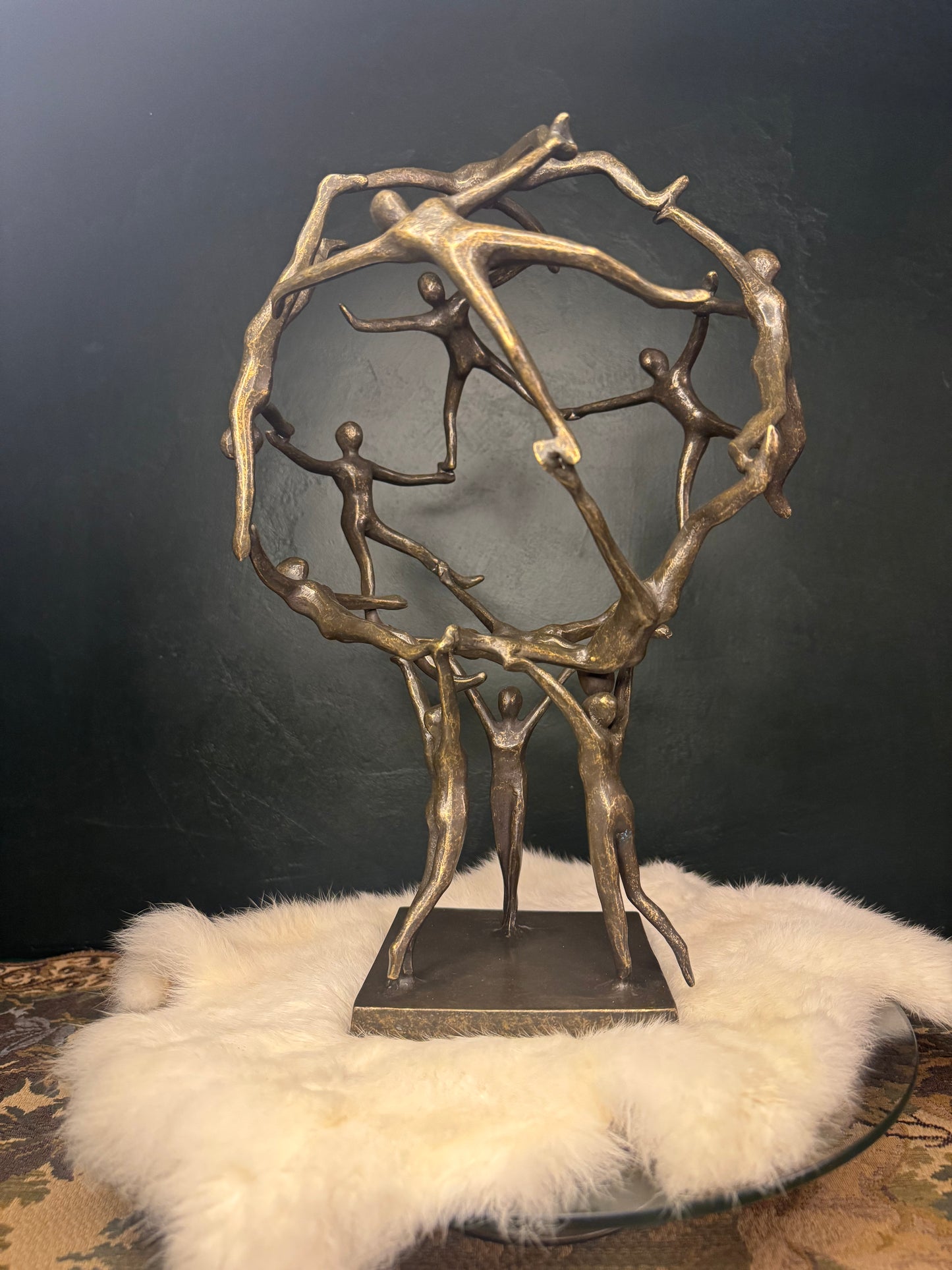 Benjamin Wouters (XX) - Bronzen Sculptuur 'Human Globe' - Hedendaagse Kunst