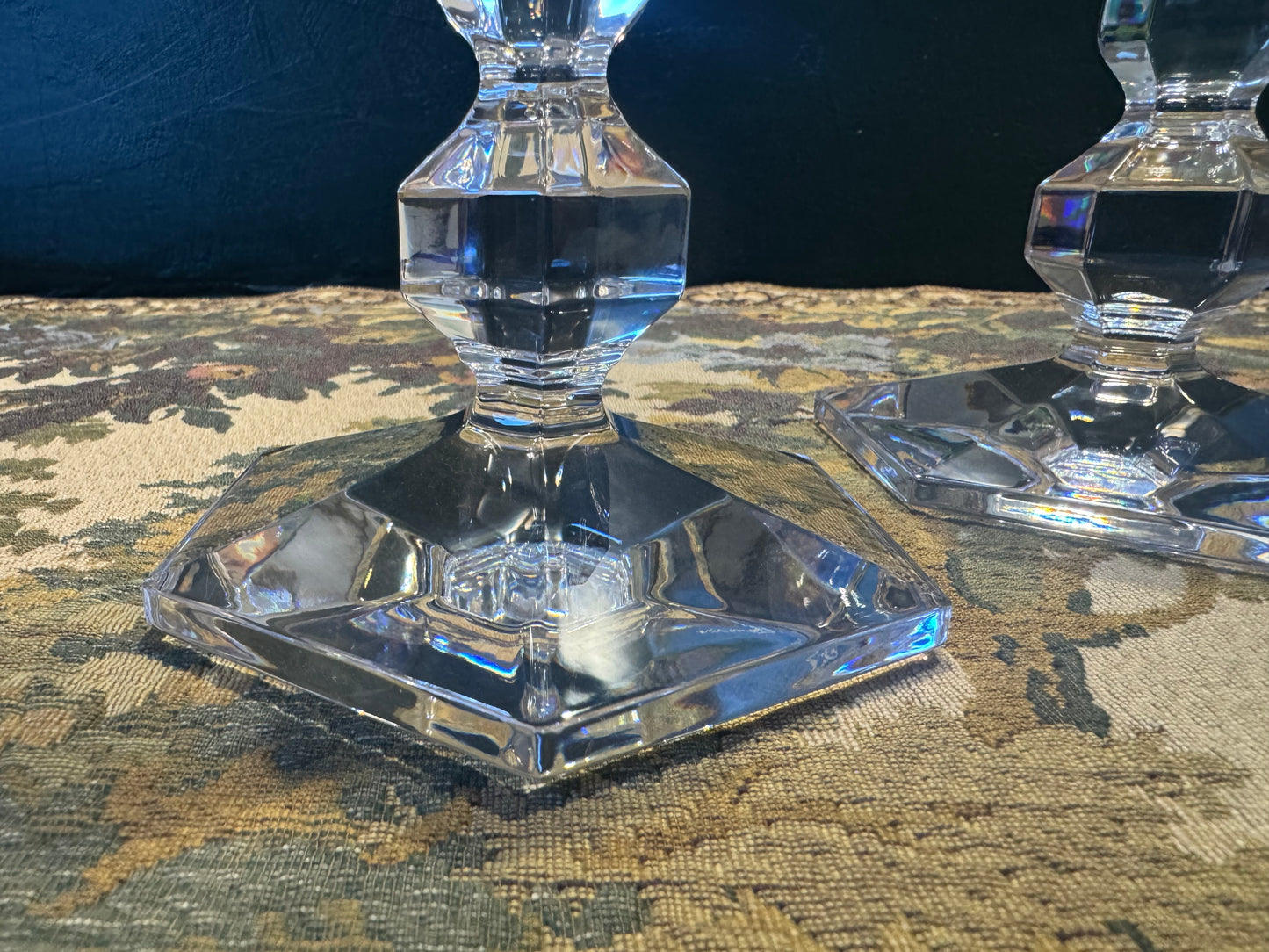 Val Saint Lambert Kristallen Kandelaren - Gesigneerd Set van 2, België