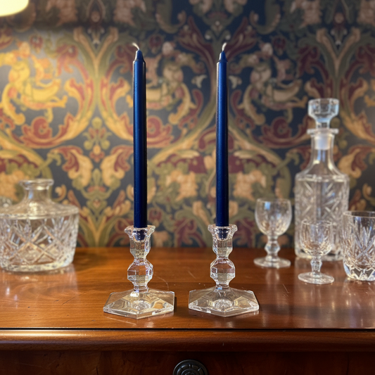 Val Saint Lambert Kristallen Kandelaren - Gesigneerd Set van 2, België