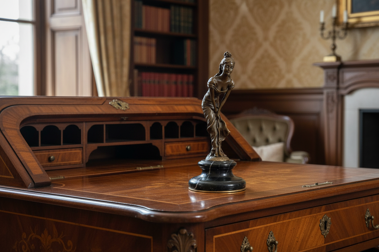 Bronzen beeld – Vrouwelijke figuur – naar L. Biscoli – Italië – 20e eeuw (reproductie)