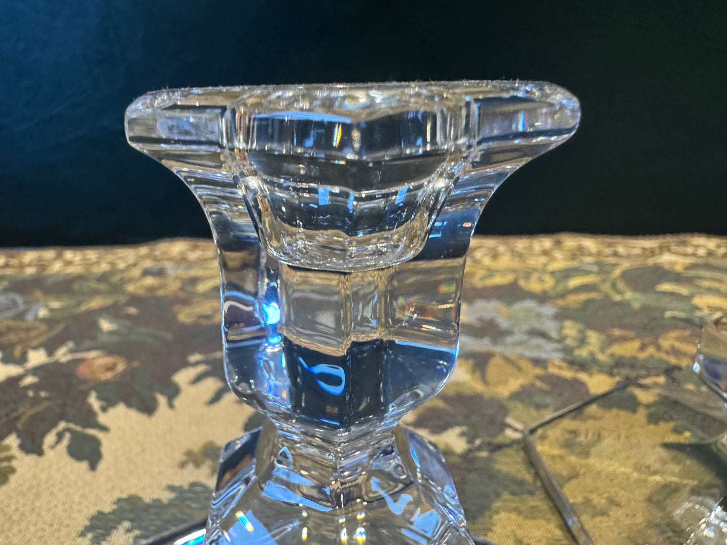 Val Saint Lambert Kristallen Kandelaren - Gesigneerd Set van 2, België