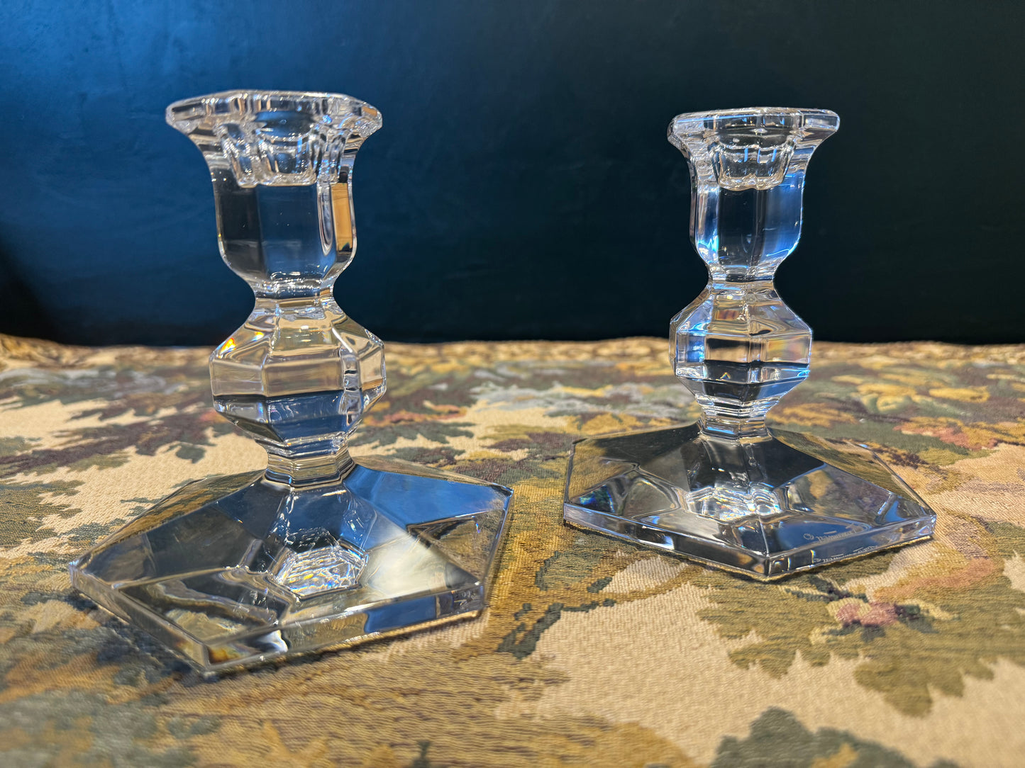 Val Saint Lambert Kristallen Kandelaren - Gesigneerd Set van 2, België