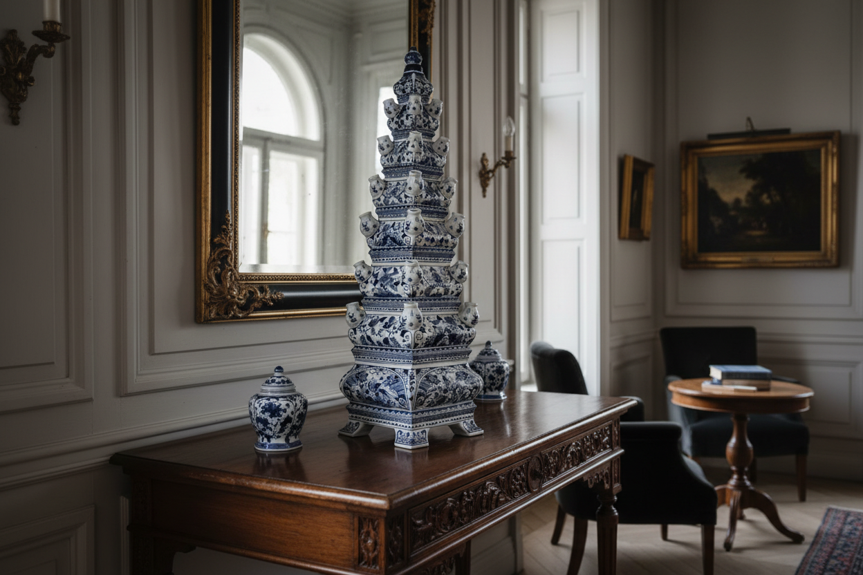 prachtige blauwe tulpenvaas