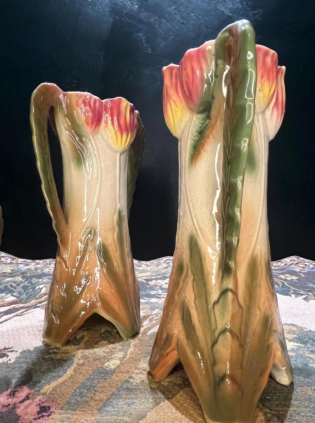 Antiek Art Deco Tulpenset - Jardinière met Twee Vaasjes - Jugendstil Nederland ca. 1925