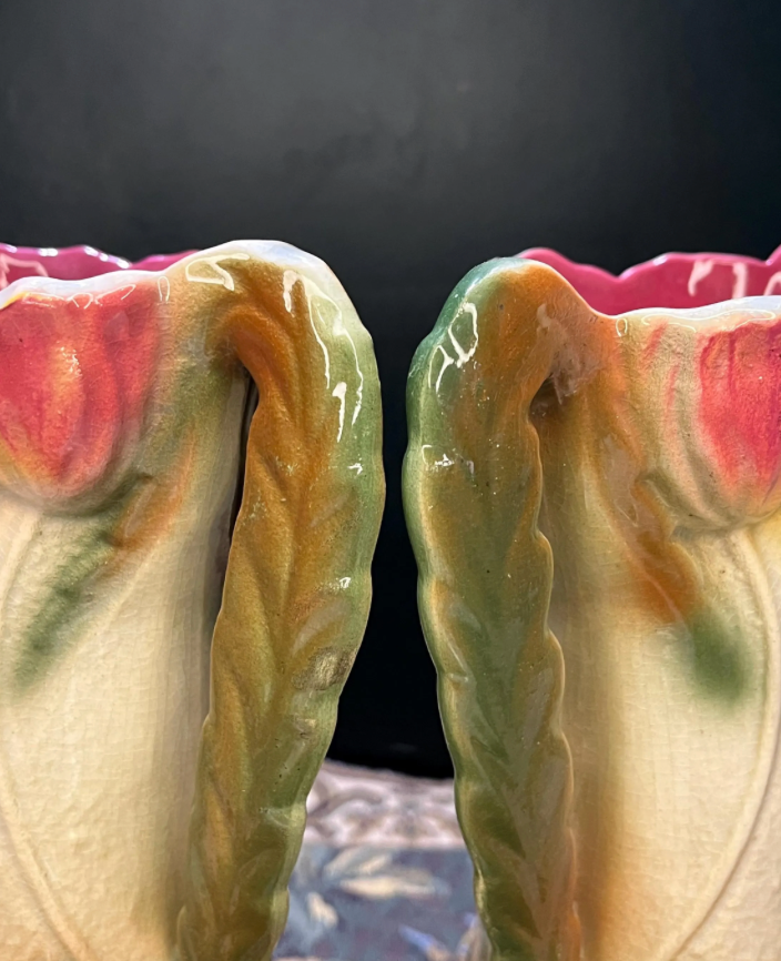 Antiek Art Deco Tulpenset - Jardinière met Twee Vaasjes - Jugendstil Nederland ca. 1925