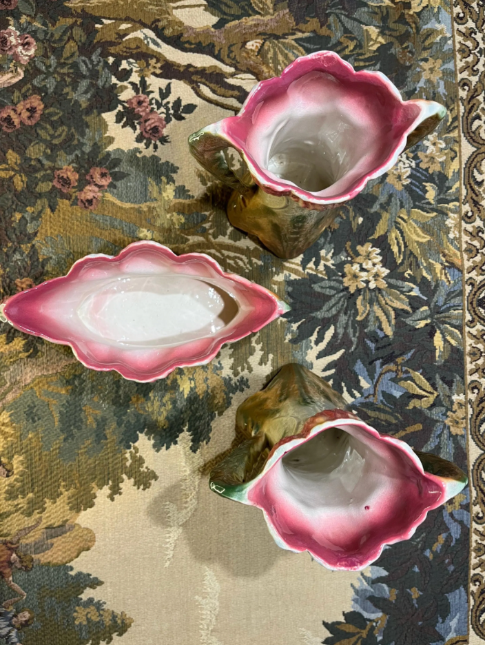 Antiek Art Deco Tulpenset - Jardinière met Twee Vaasjes - Jugendstil Nederland ca. 1925