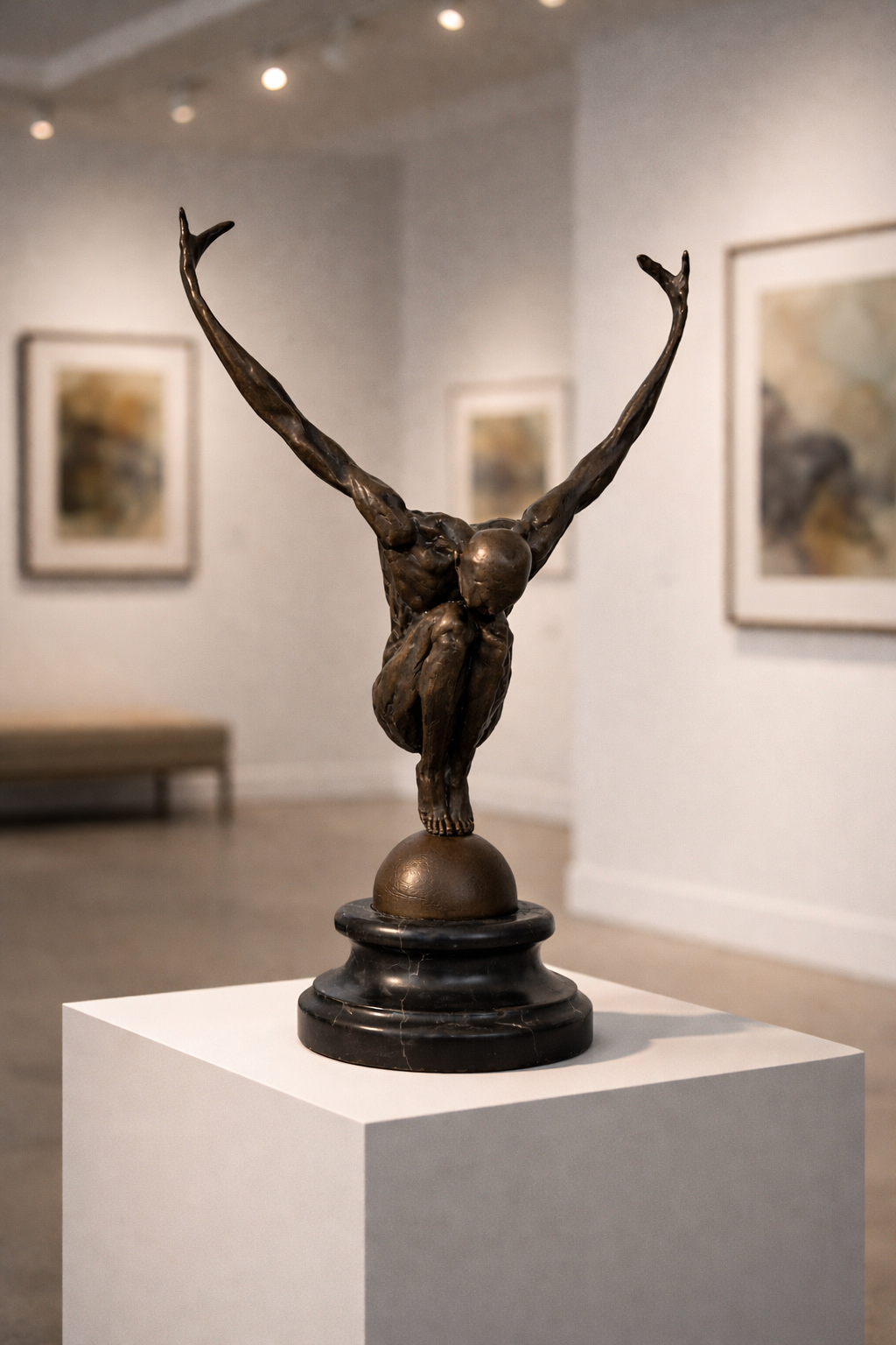 Milo (1910–1978) – Bronzen acrobaat in balans | Art Deco sculptuur