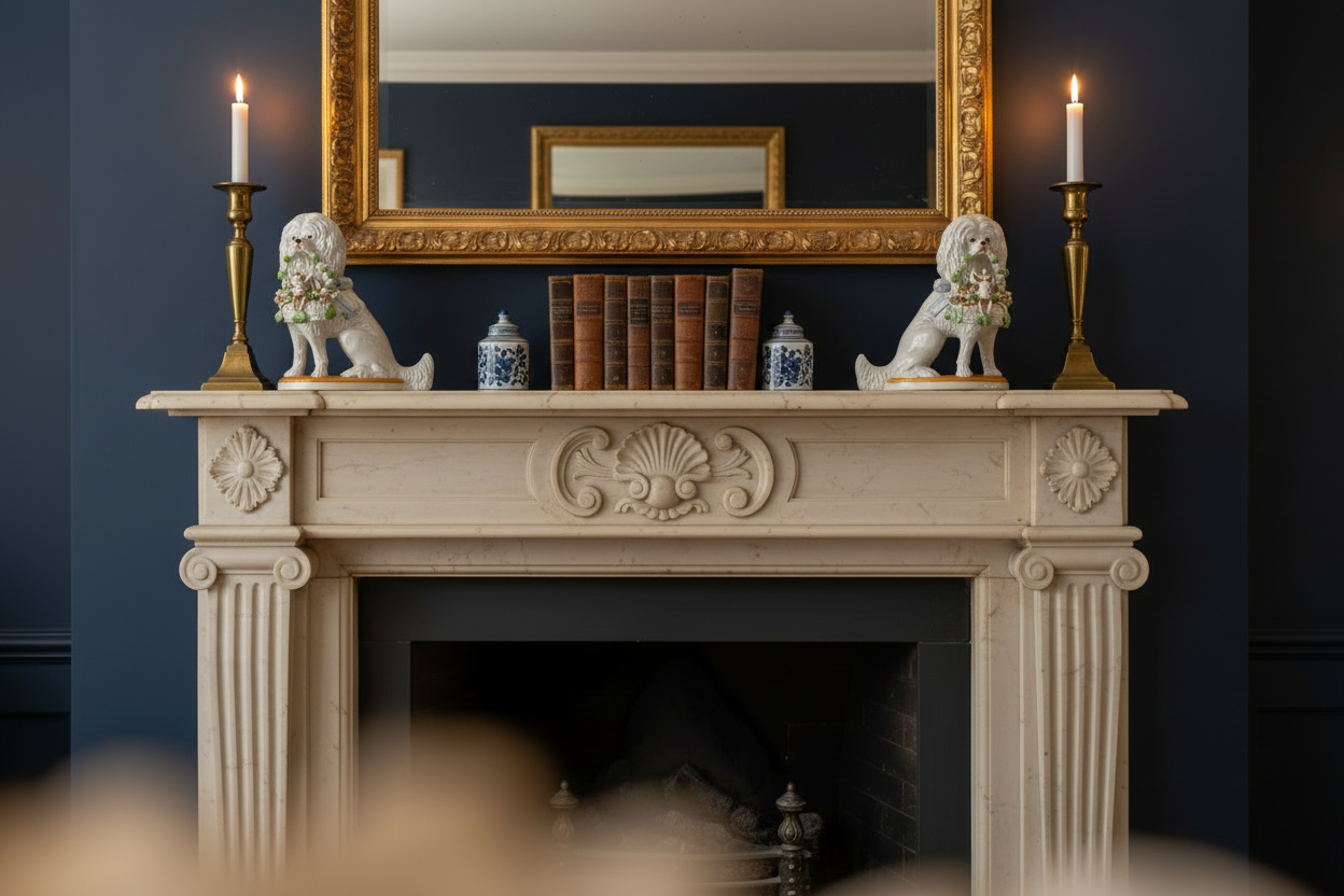 Staffordshire Schouwbeelden - Antiek Porselein Paar - Victoriaans England