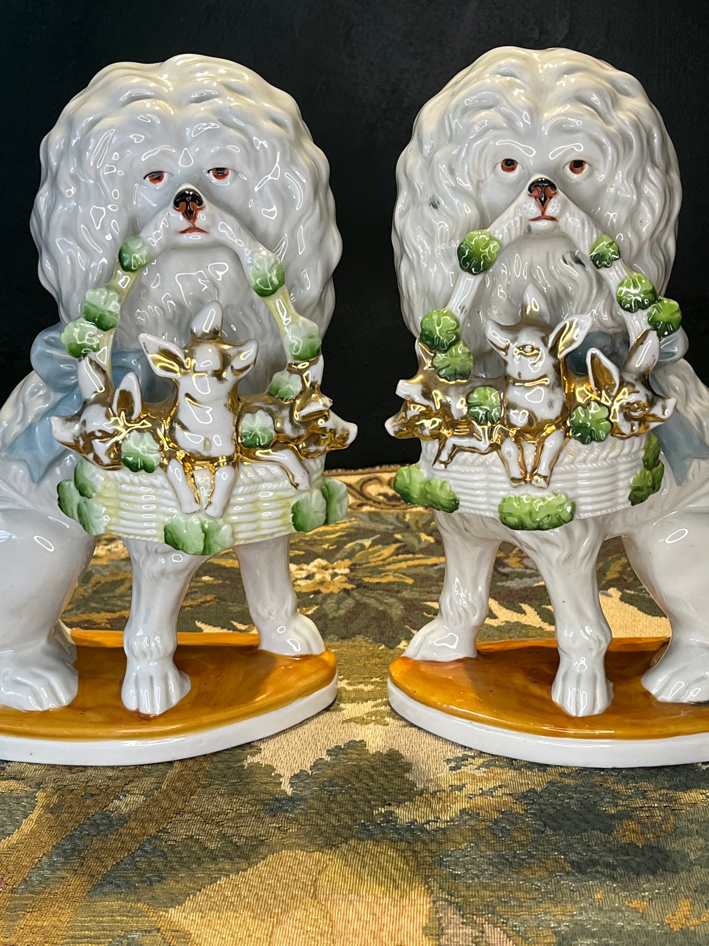 Staffordshire Schouwbeelden - Antiek Porselein Paar - Victoriaans England