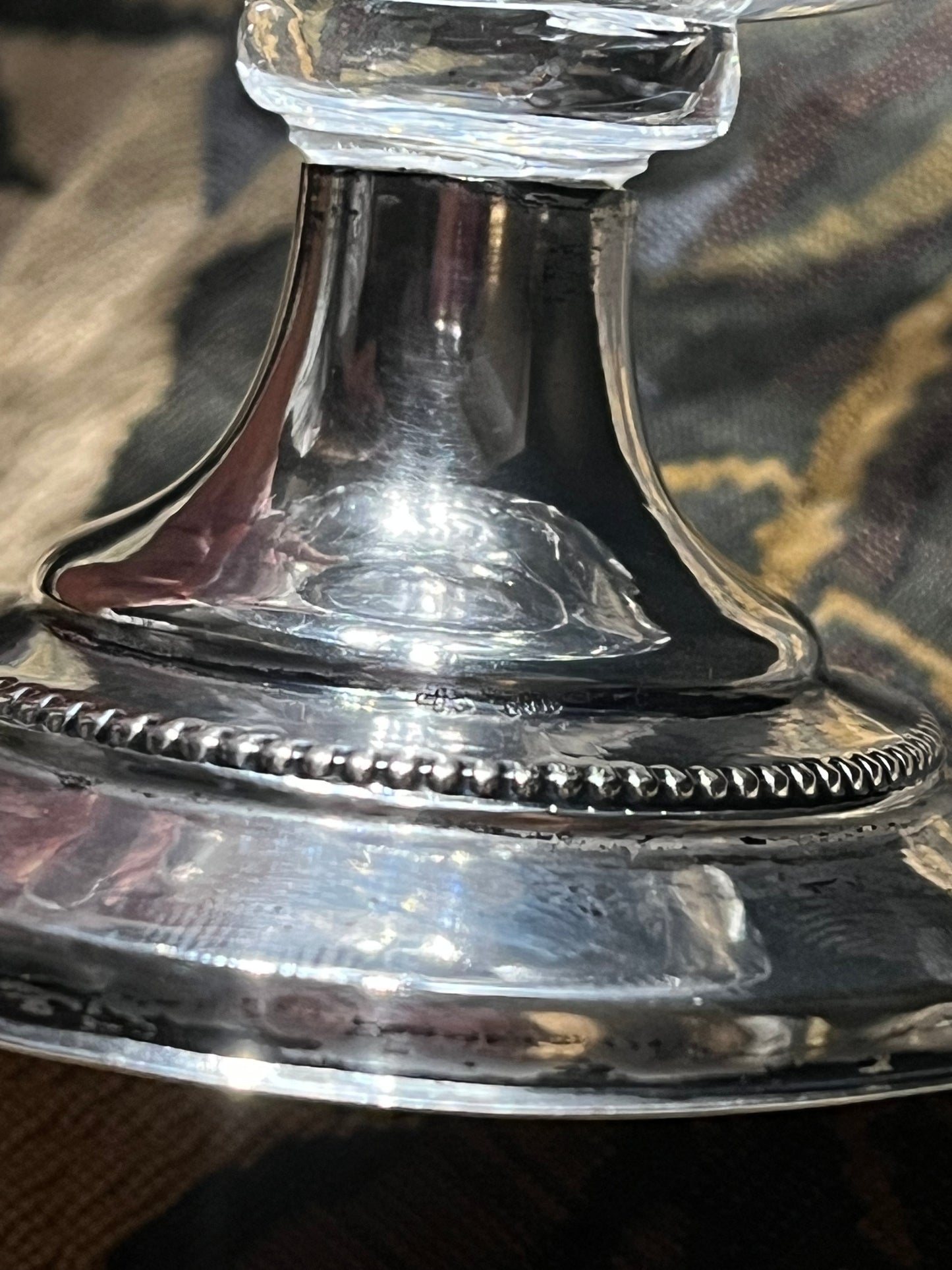 Antiek Kristallen Roomkannetje met Sterling Zilveren Voet - J.T. Ruijs Den Bosch (1873-1890)