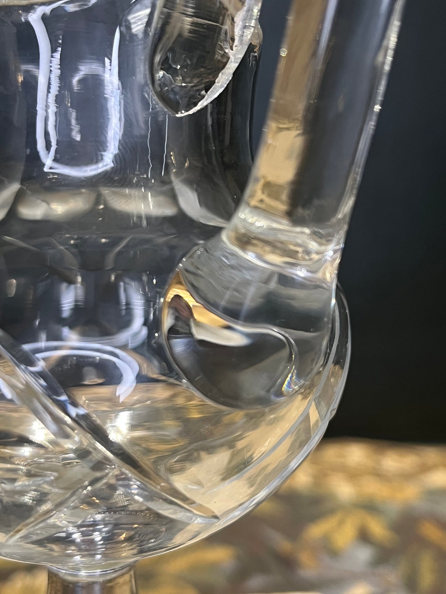 Antiek Kristallen Roomkannetje met Sterling Zilveren Voet - J.T. Ruijs Den Bosch (1873-1890)