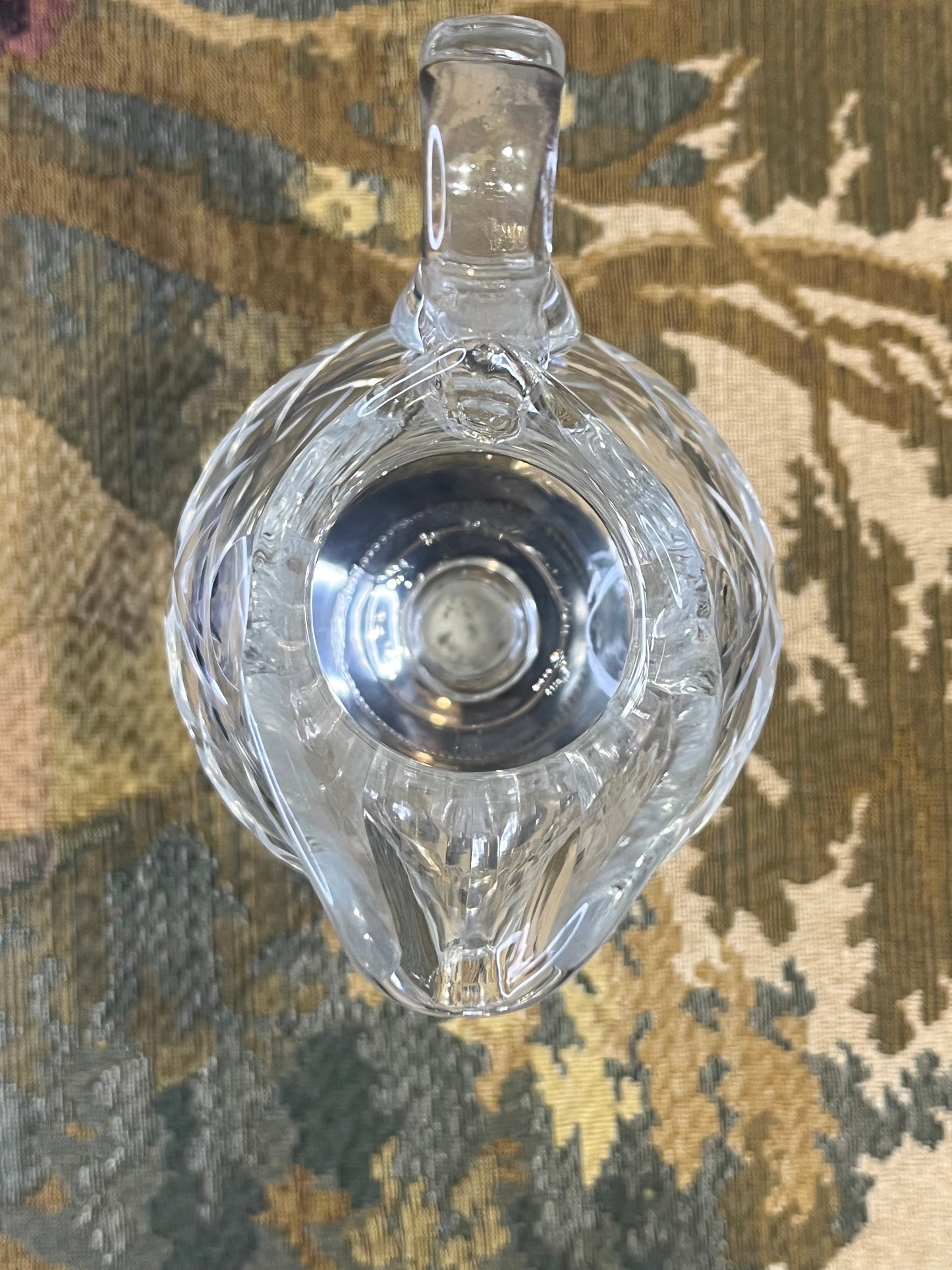 Antiek Kristallen Roomkannetje met Sterling Zilveren Voet - J.T. Ruijs Den Bosch (1873-1890)