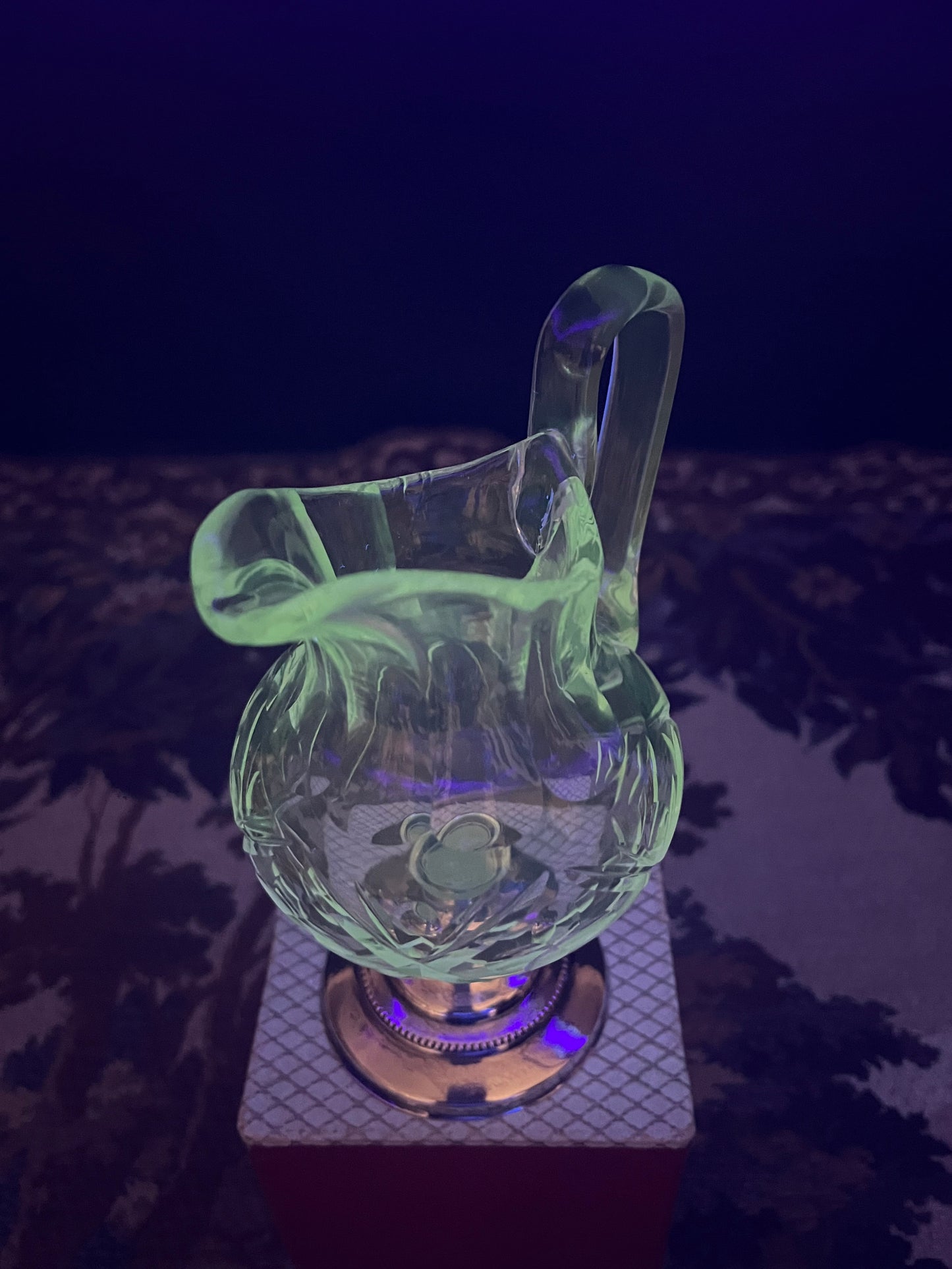 Antiek Kristallen Roomkannetje met Sterling Zilveren Voet - J.T. Ruijs Den Bosch (1873-1890)