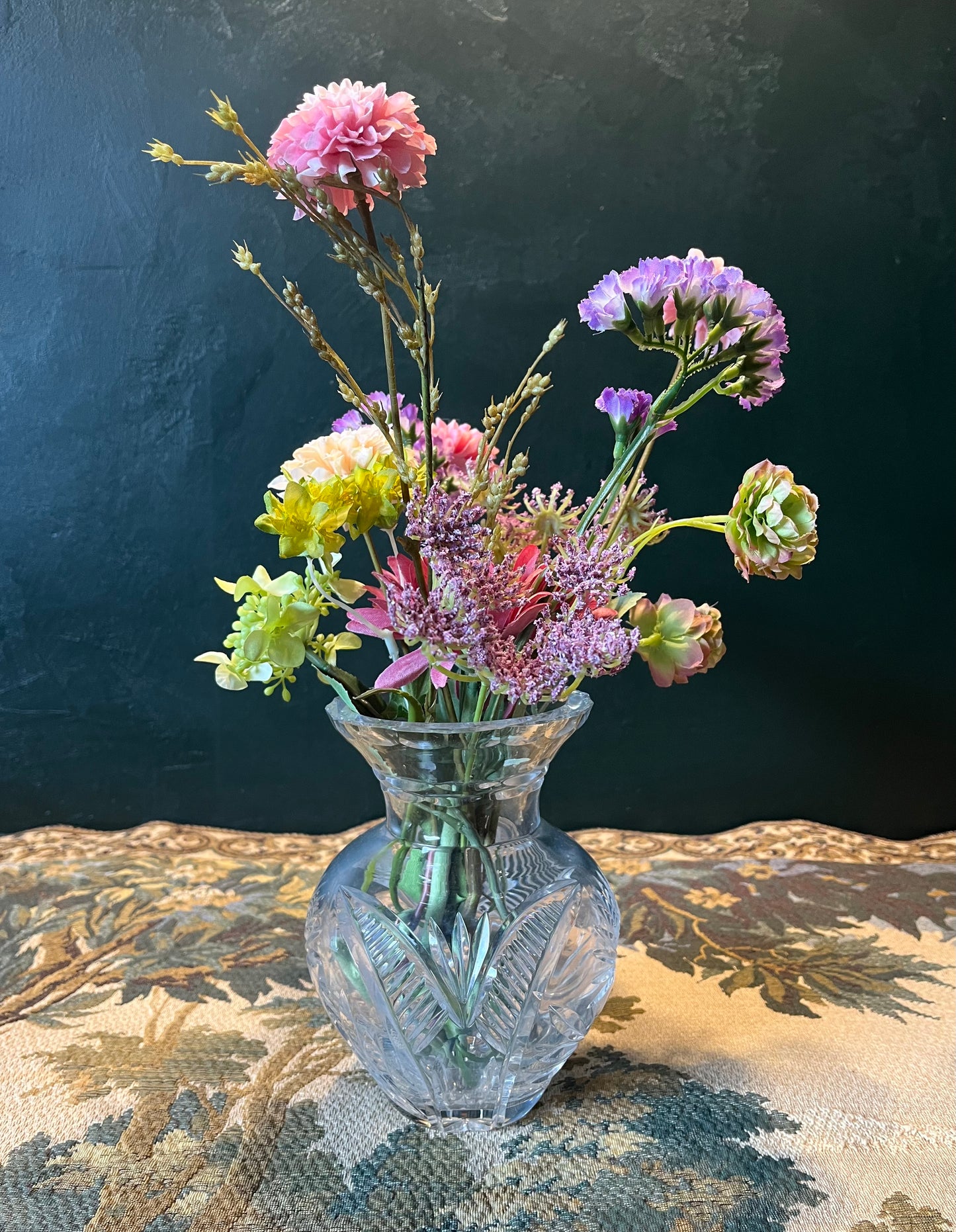 Antieke Pinwheel Kristallen Bolvaas - Loodkristal Facet Geslepen - 19e Eeuw