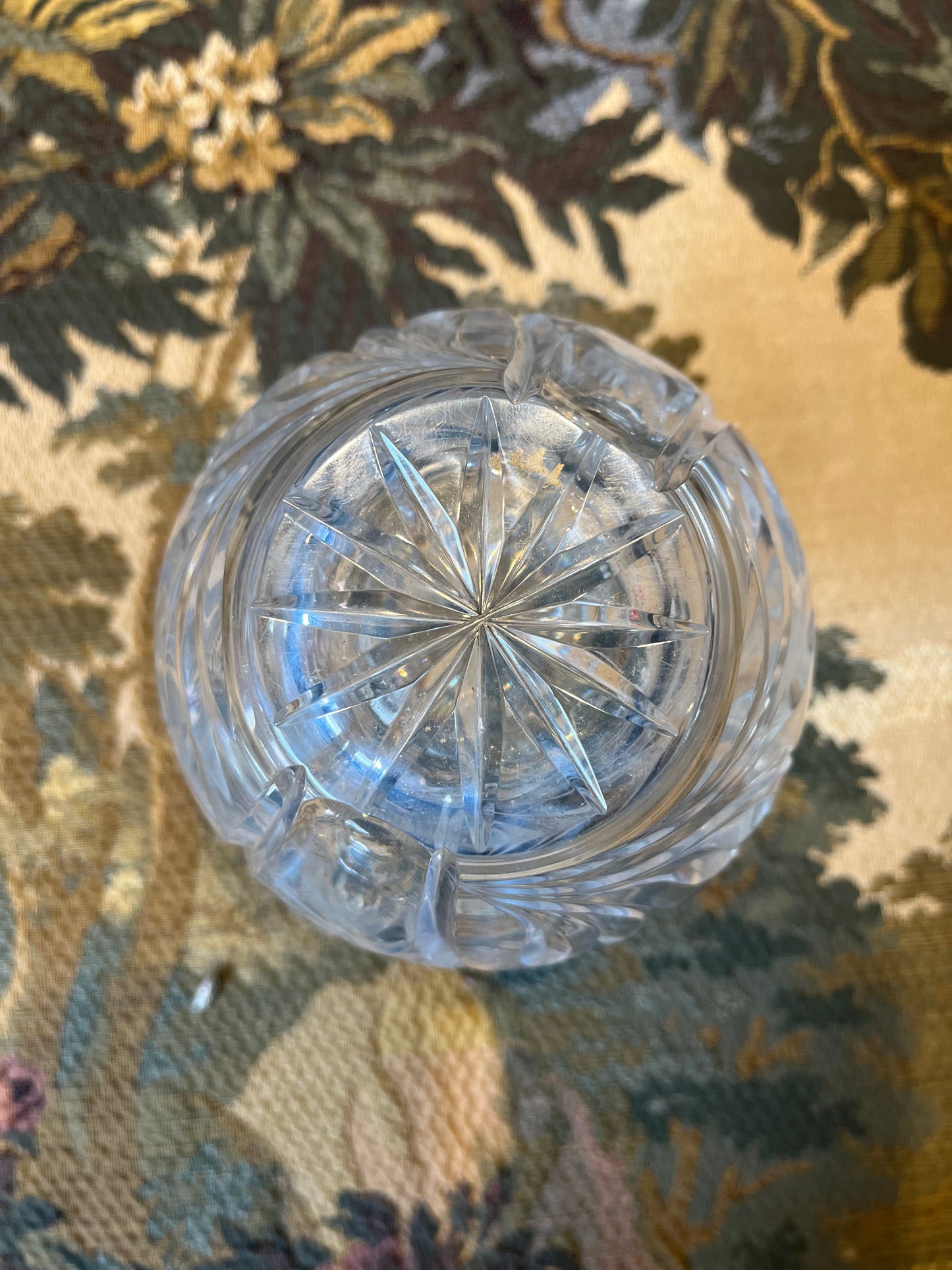 Antieke Pinwheel Kristallen Bolvaas - Loodkristal Facet Geslepen - 19e Eeuw