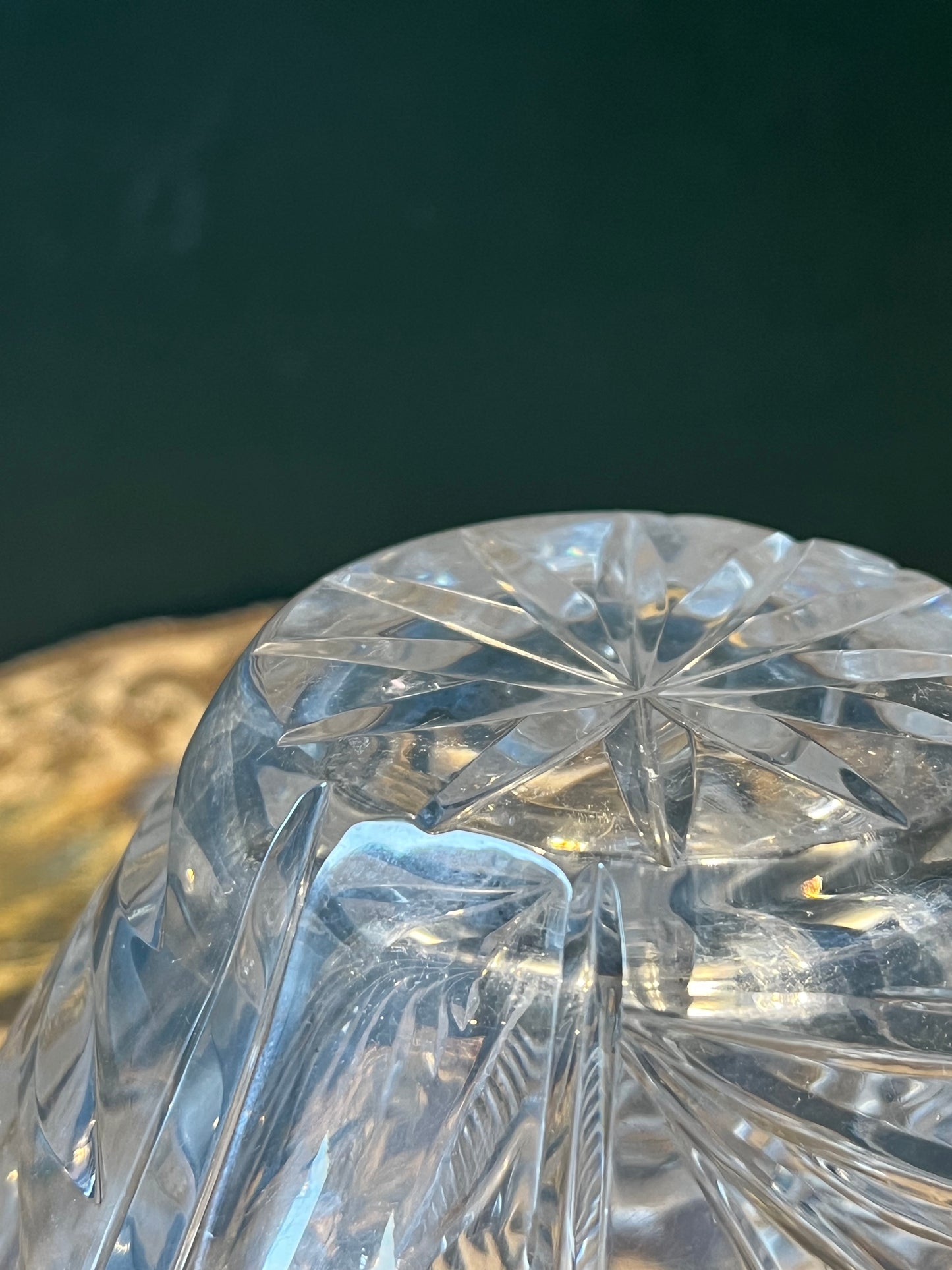 Antieke Pinwheel Kristallen Bolvaas - Loodkristal Facet Geslepen - 19e Eeuw