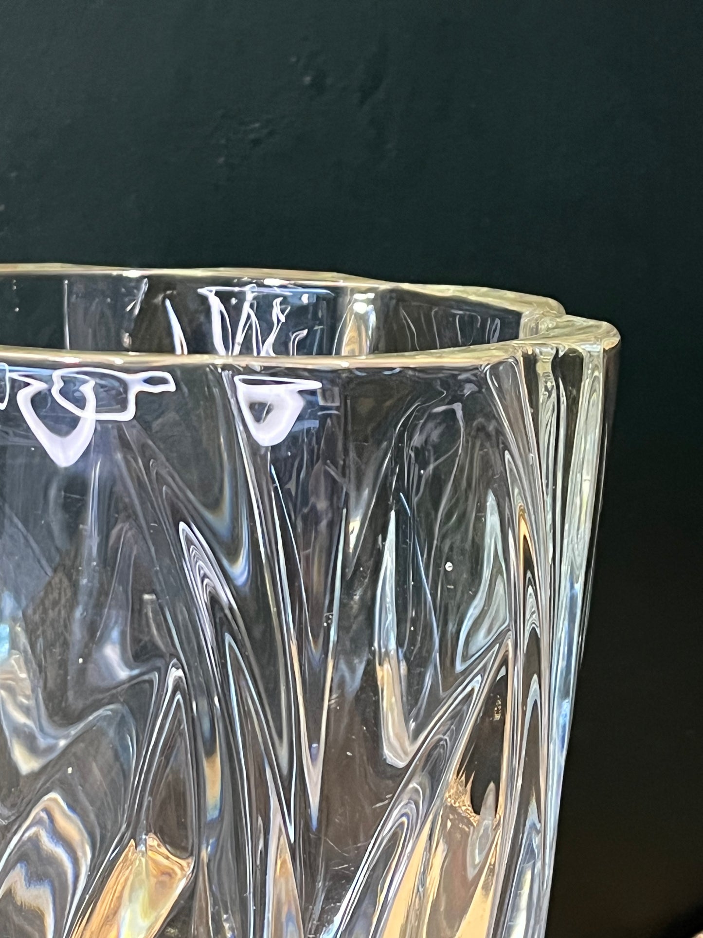 Vintage Murano Loodkristallen Vaas - Swirl Design, Italië