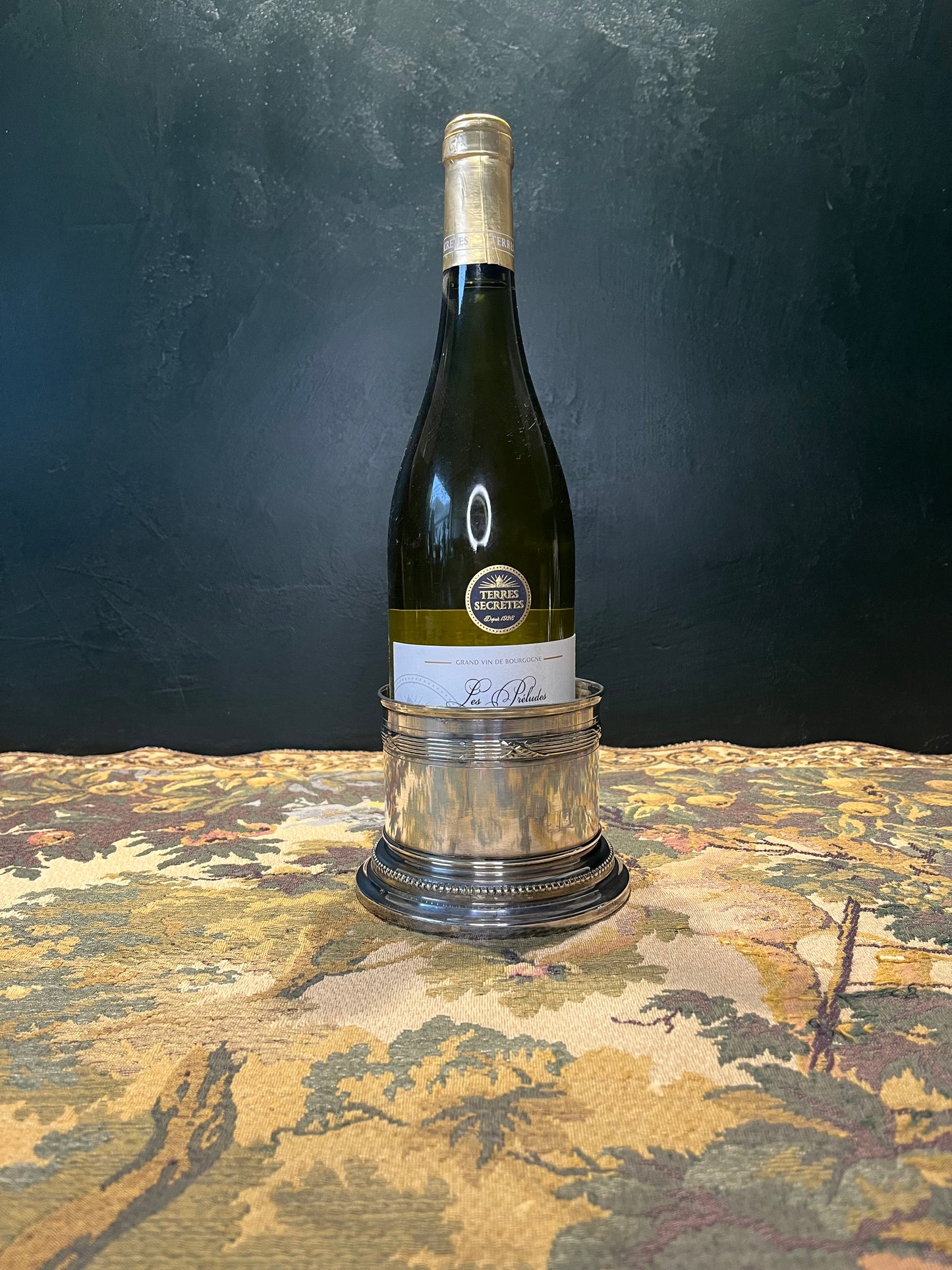 Antieke Verzilverde Wijnhouder - Neo-Lodewijk XVI Stijl, Laat 18e Eeuw