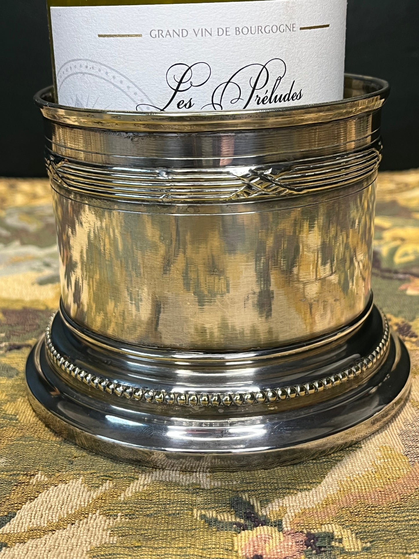 Antieke Verzilverde Wijnhouder - Neo-Lodewijk XVI Stijl, Laat 18e Eeuw