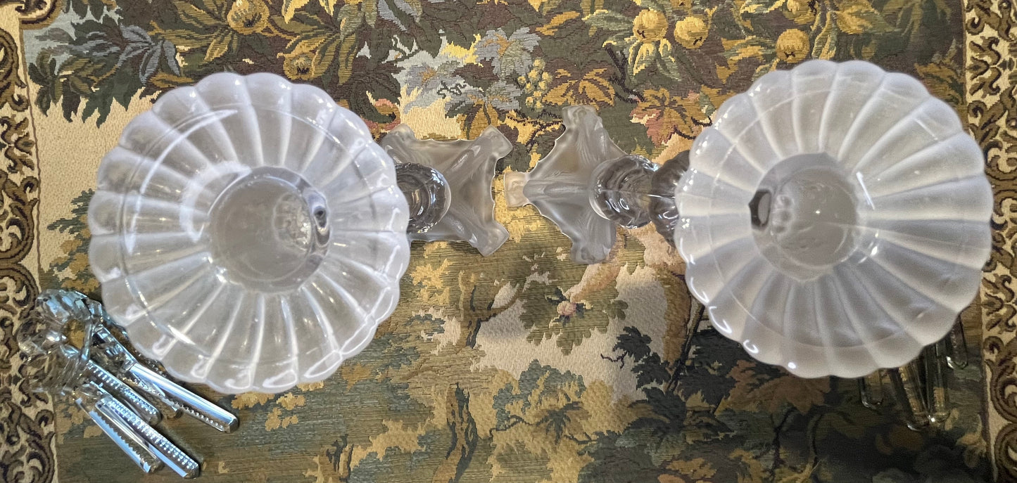 Val Saint Lambert Art Deco Griffoenen Kandelaren Set - Charles Graffart & René Delvenne