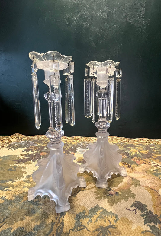 Val Saint Lambert Art Deco Griffoenen Kandelaren Set - Charles Graffart & René Delvenne