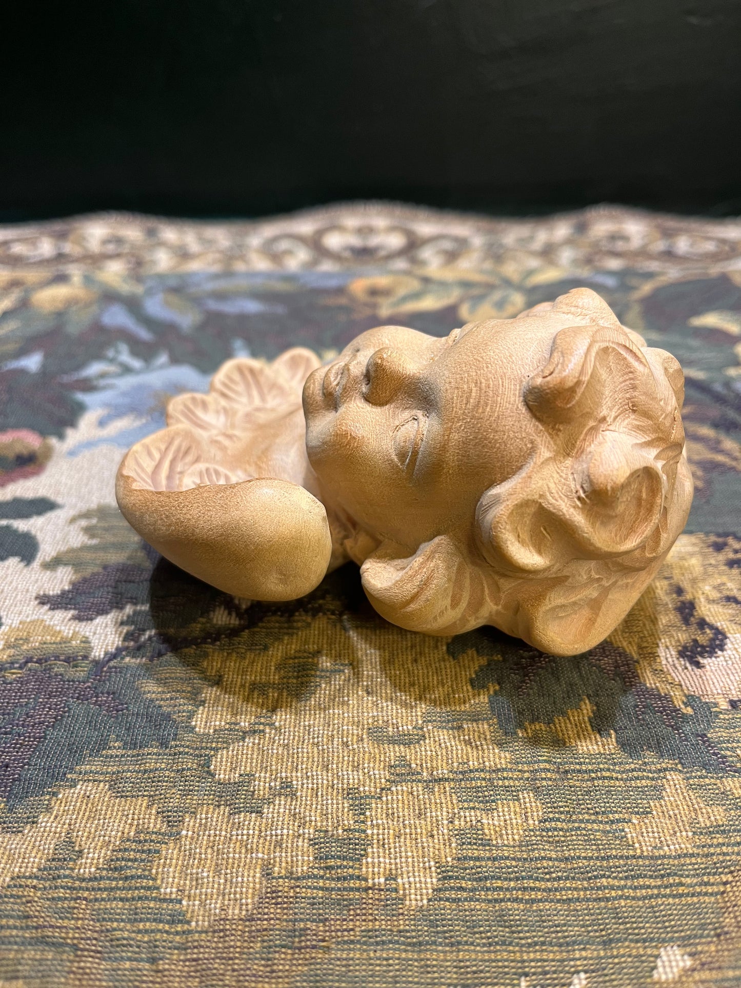 Cherubijn Engelenhoofd - Handgesneden Hout Jaren 70 - Oostenrijks Stijlornament