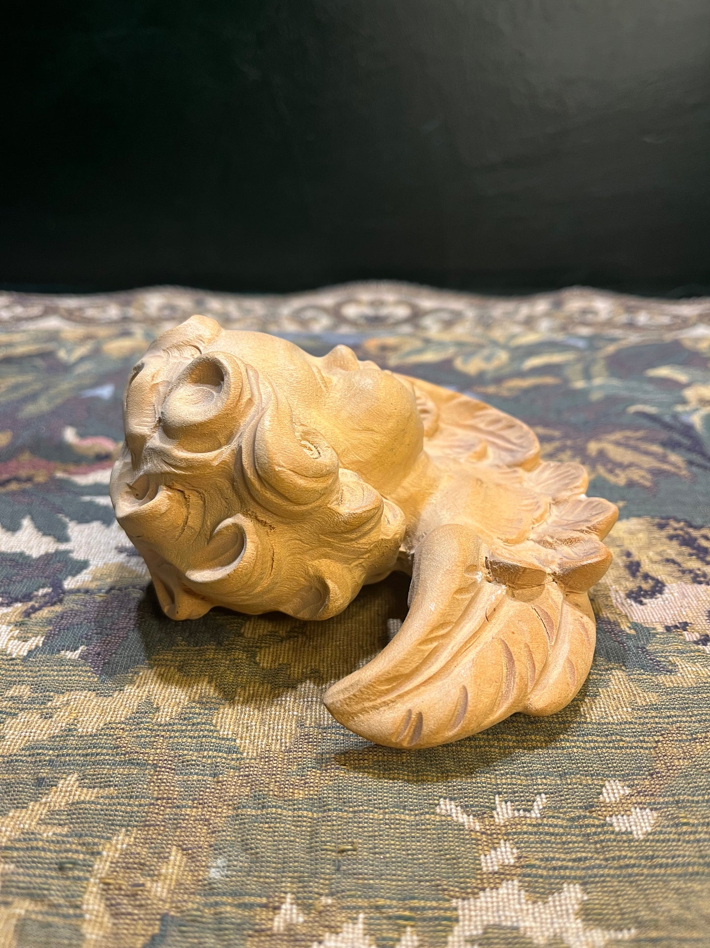 Cherubijn Engelenhoofd - Handgesneden Hout Jaren 70 - Oostenrijks Stijlornament