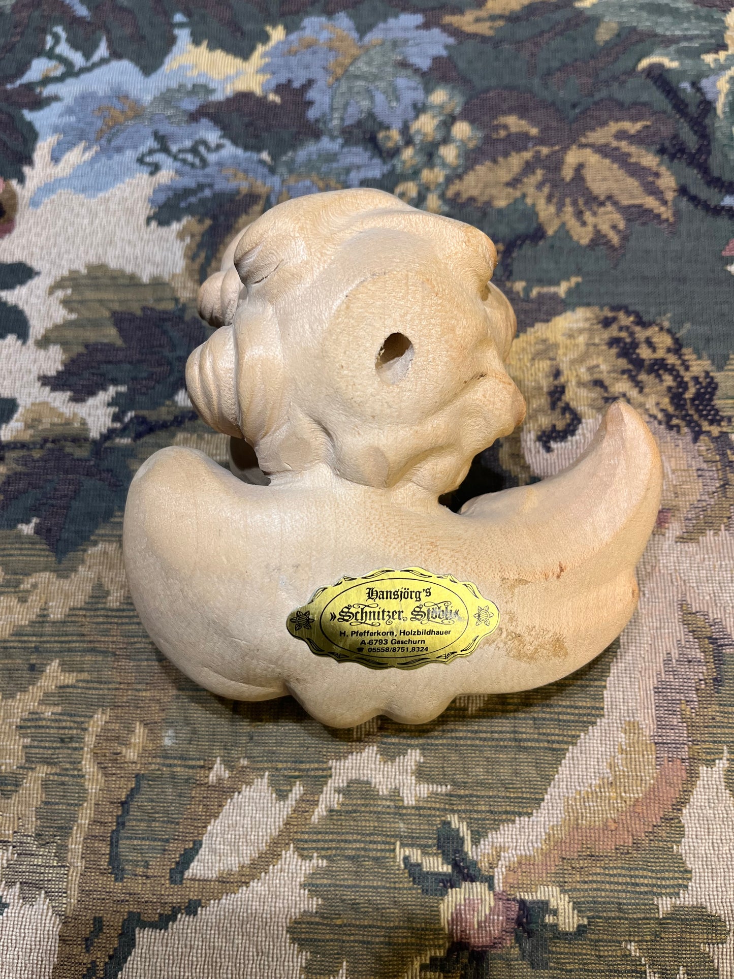 Cherubijn Engelenhoofd - Handgesneden Hout Jaren 70 - Oostenrijks Stijlornament