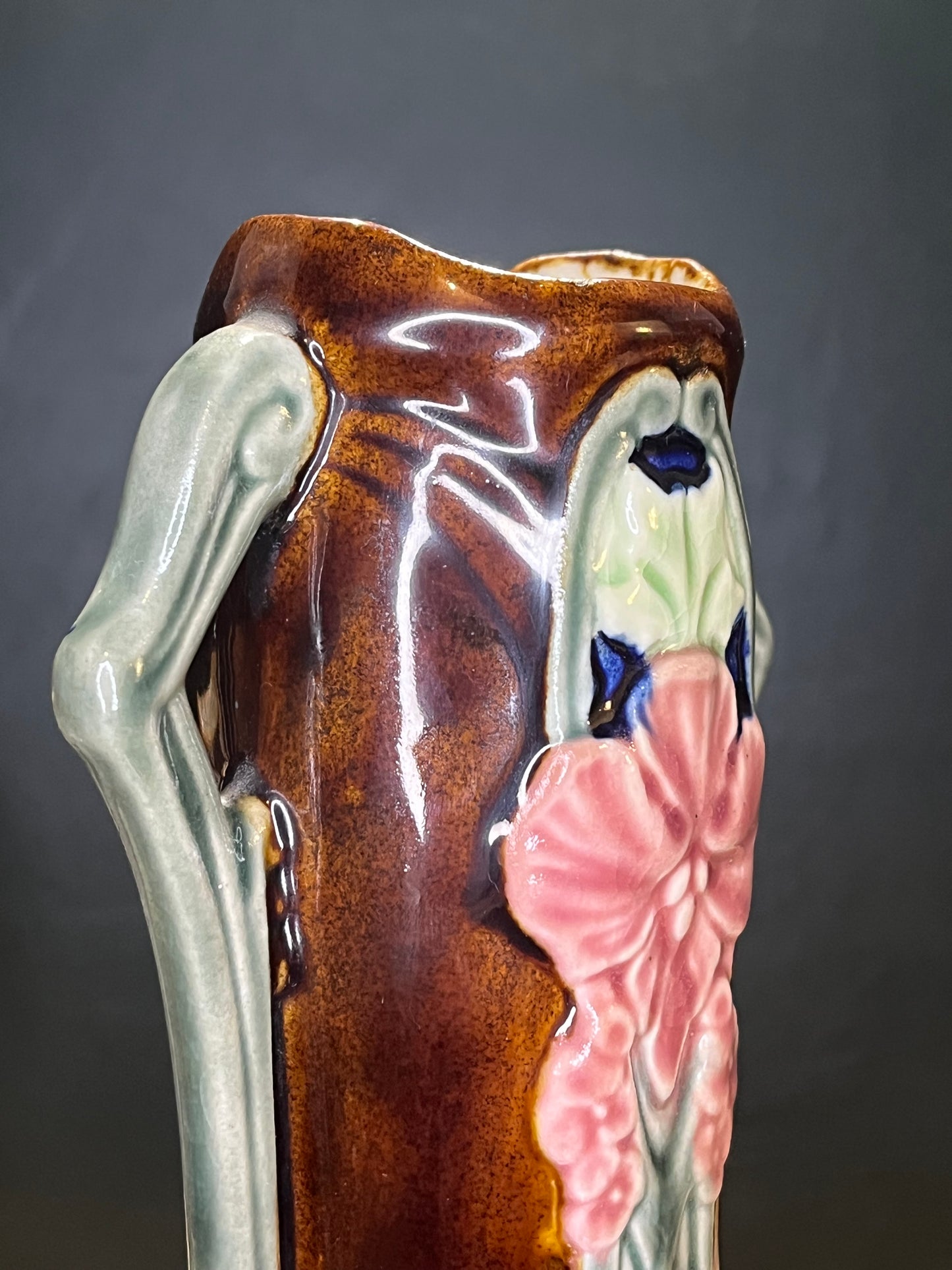 Waechtersbacher Jugendstil Kaststel 3-delig - Majolica Cache Pot & Vazen ca. 1900