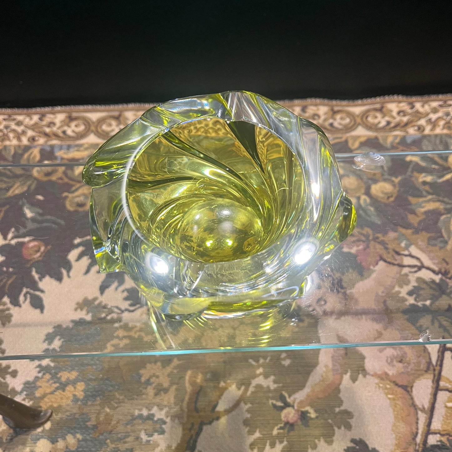 Val Saint Lambert Mondgeblazen Kristallen Asbak - René Delvende - Mid-Century