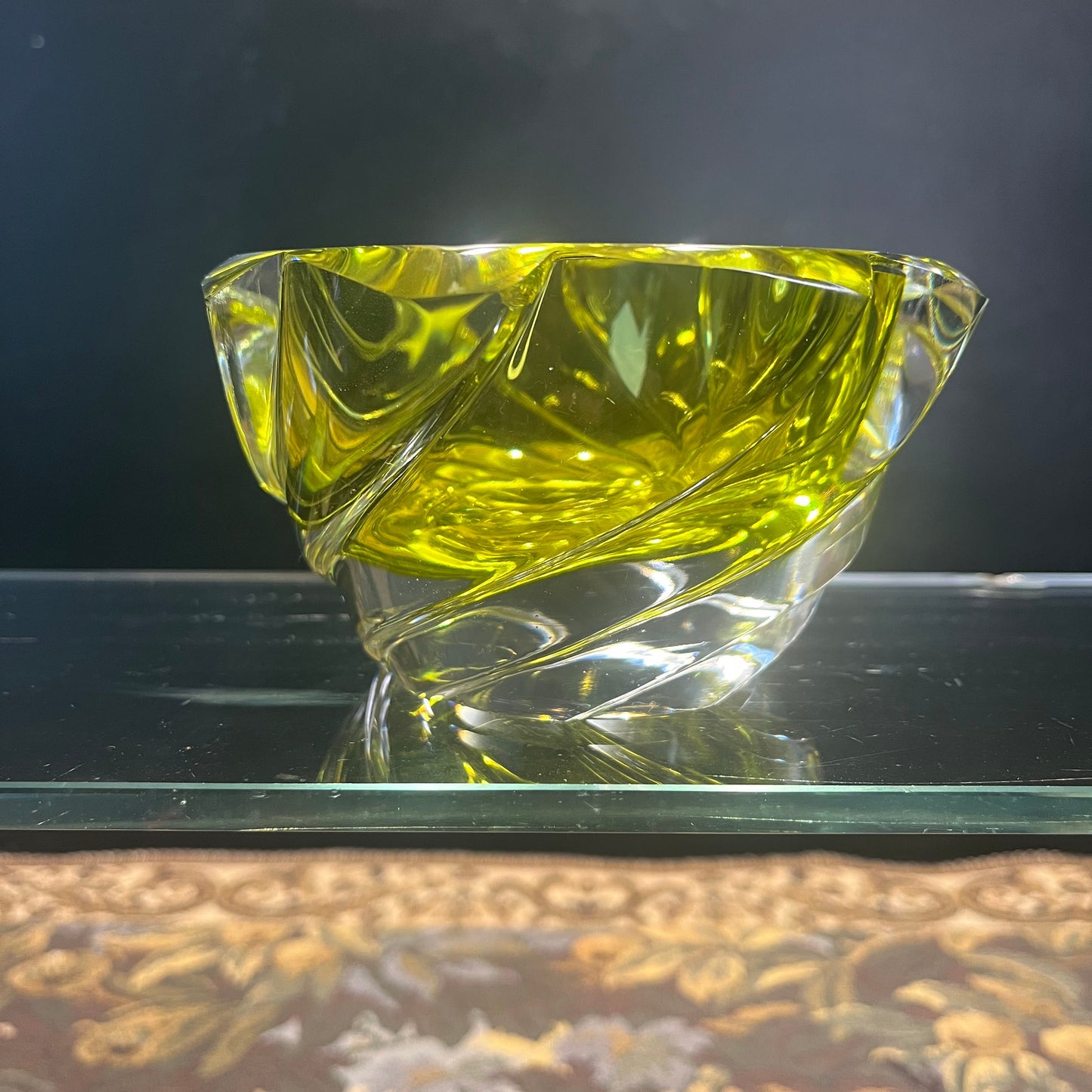 Val Saint Lambert Mondgeblazen Kristallen Asbak - René Delvende - Mid-Century