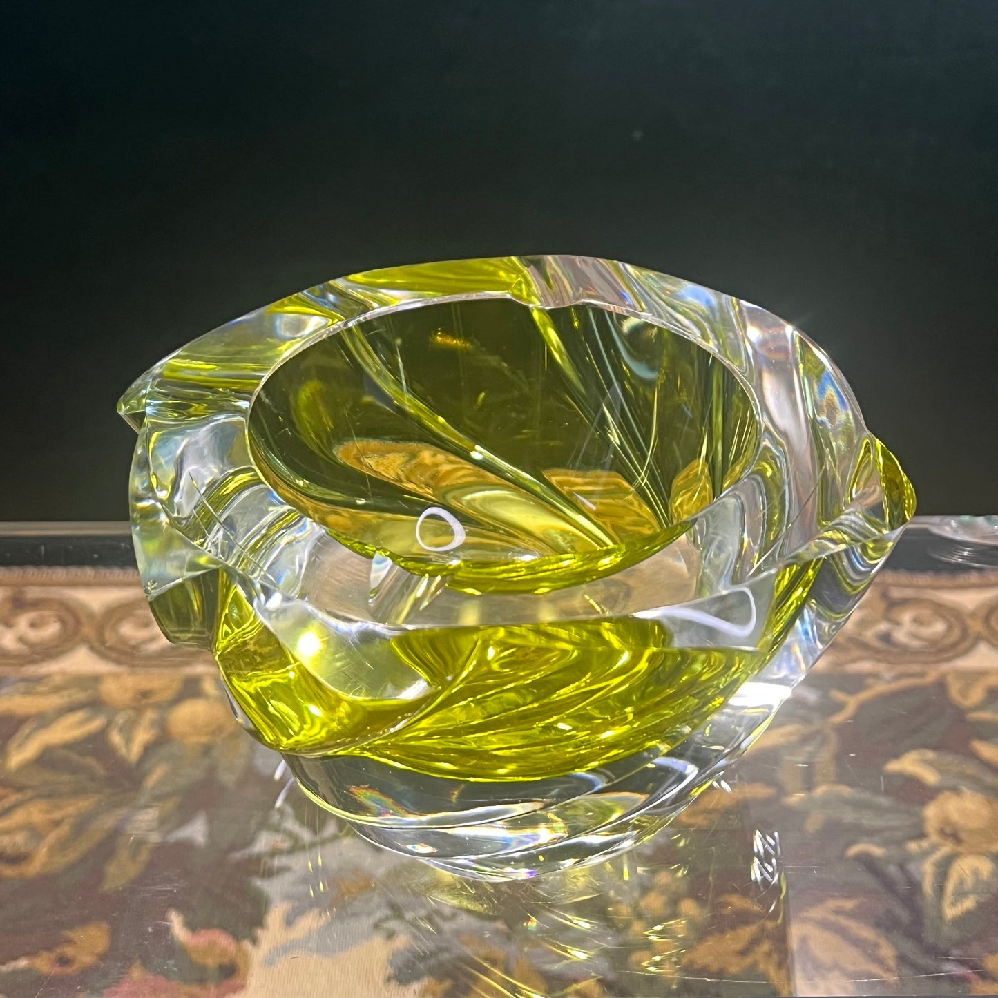 Val Saint Lambert Mondgeblazen Kristallen Asbak - René Delvende - Mid-Century