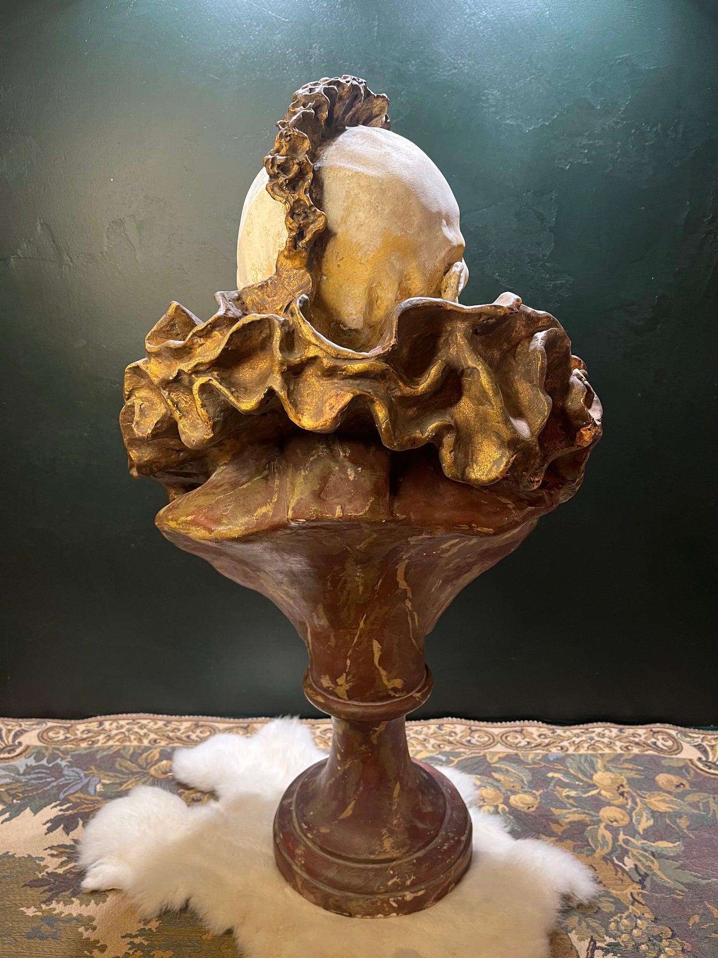 Antieke Jugendstil Pierrot Gipsen Buste - 20e Eeuw