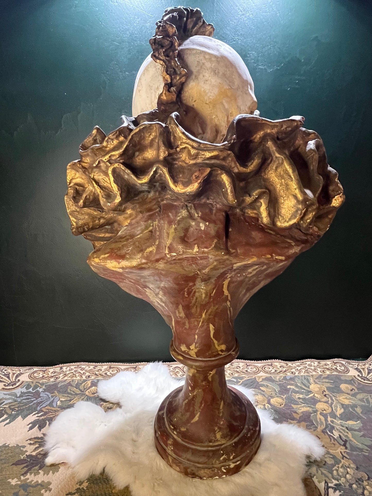 Antieke Jugendstil Pierrot Gipsen Buste - 20e Eeuw