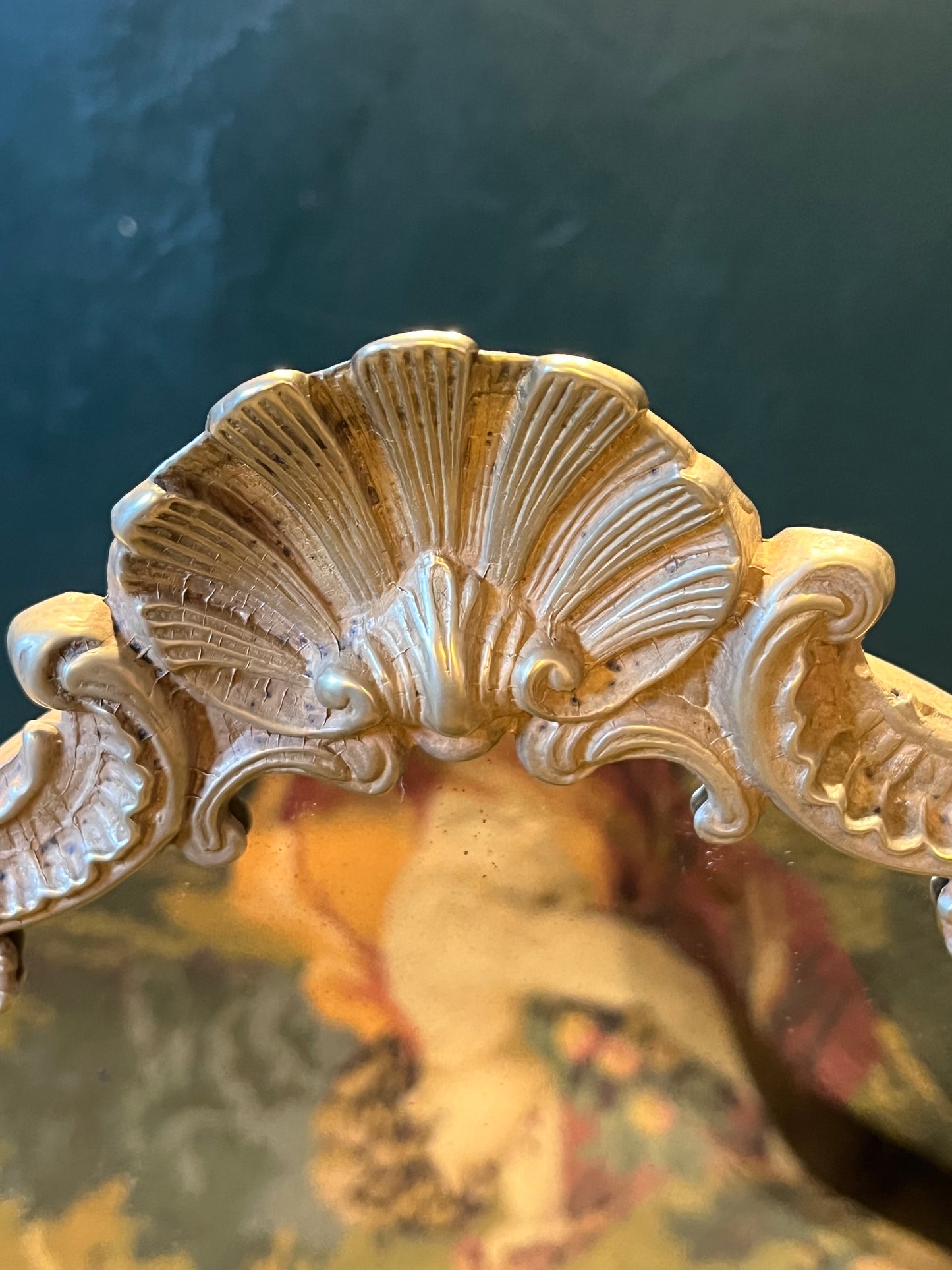 Neo-Rococo Tafelspiegel - Bronzen Putti Omlijsting, 19e Eeuw