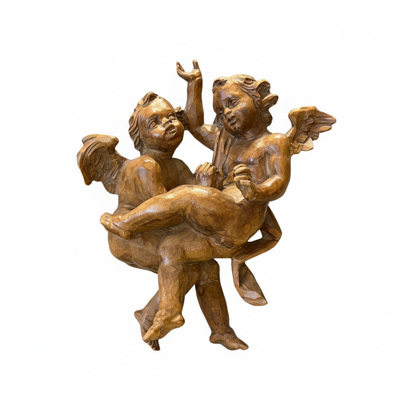 Antieke Barokke Cherubijnen - Handgesneden Hout, Italië ca. 1700