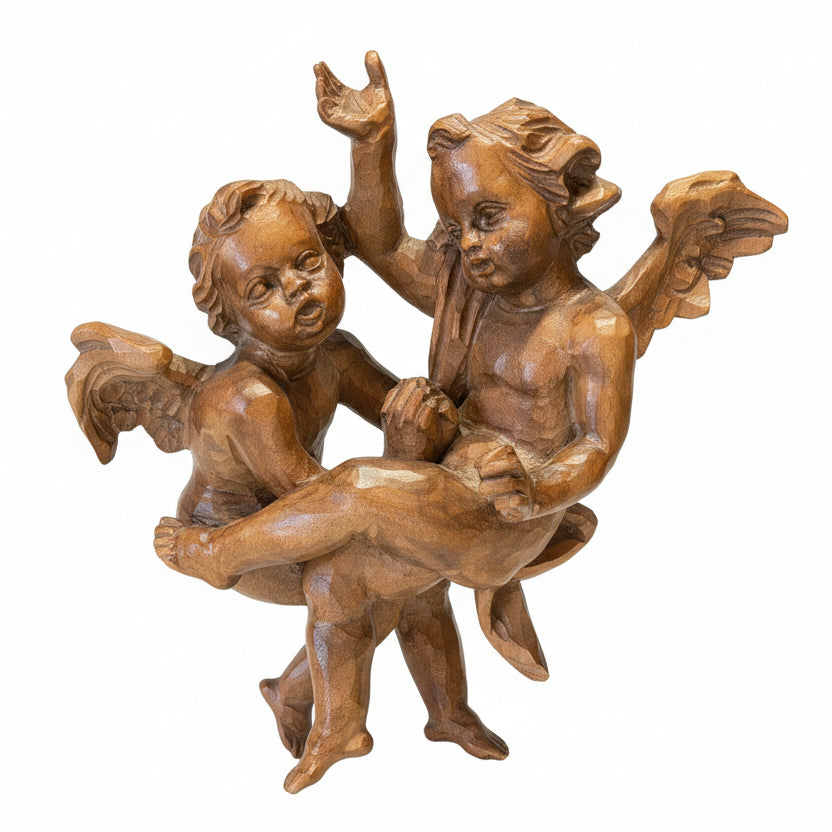 Antieke Barokke Cherubijnen - Handgesneden Hout, Italië ca. 1700