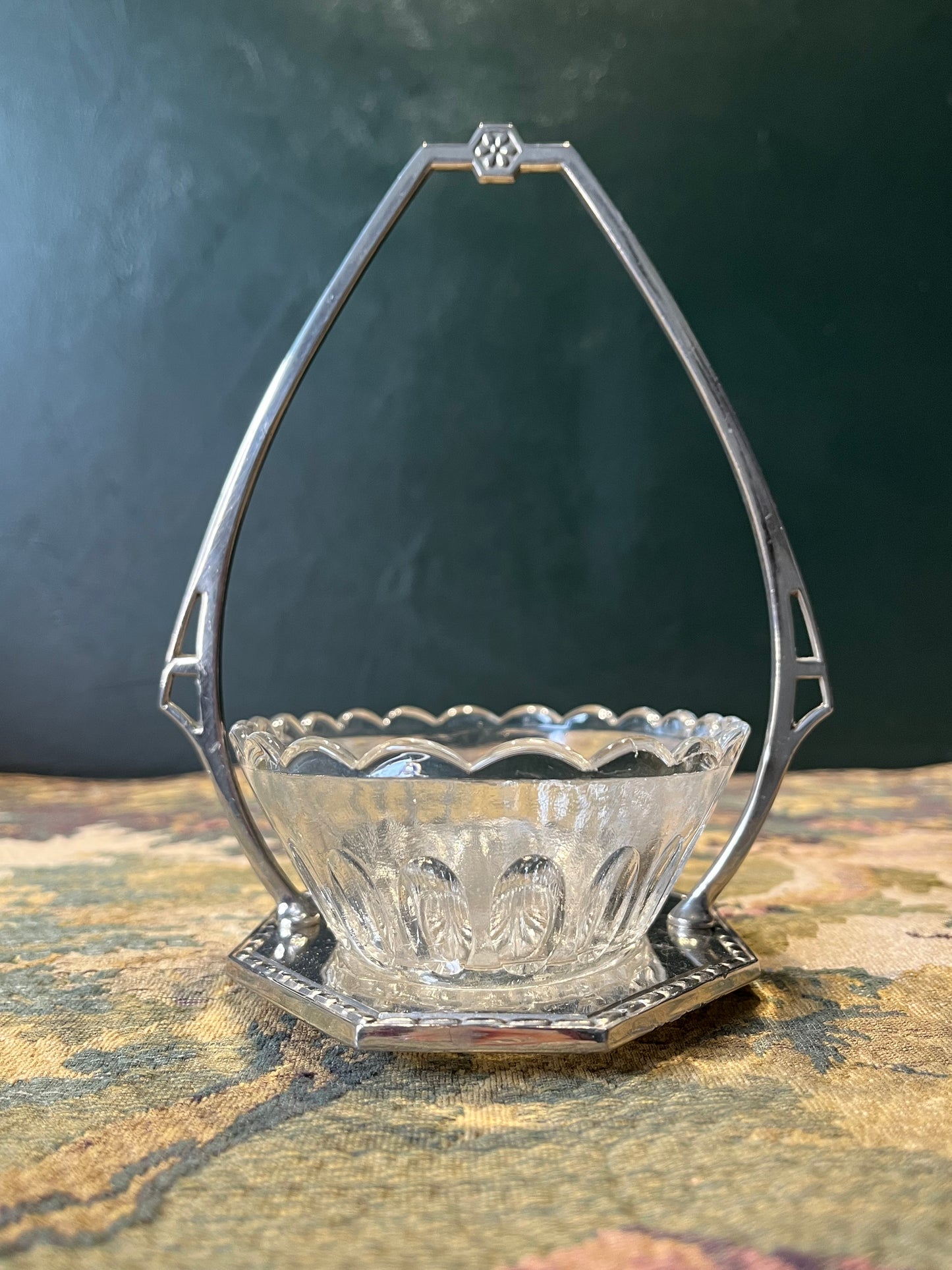 Antieke Jugendstil Bonbonnière - Kristalglas, ca. 1910