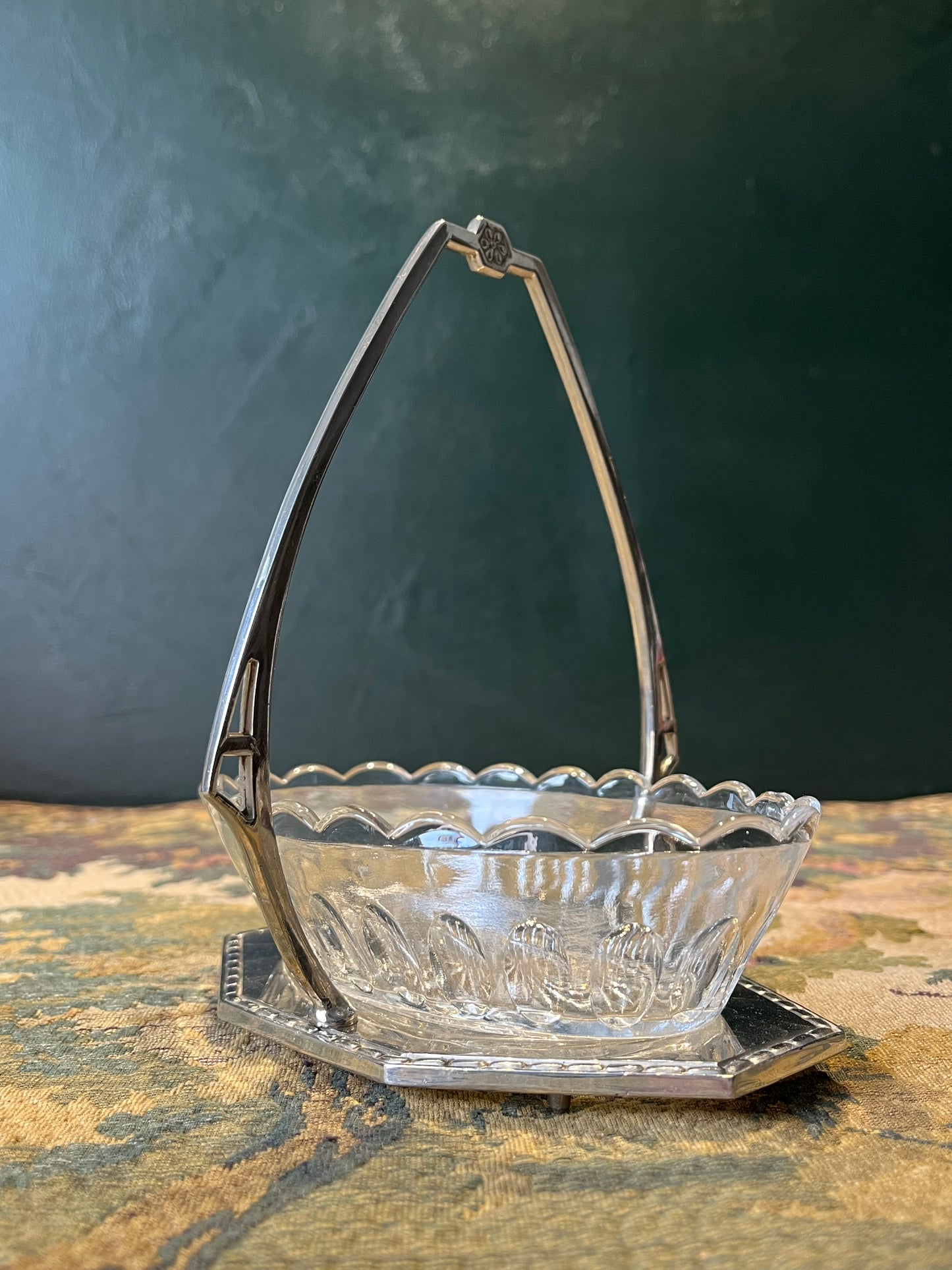 Antieke Jugendstil Bonbonnière - Kristalglas, ca. 1910