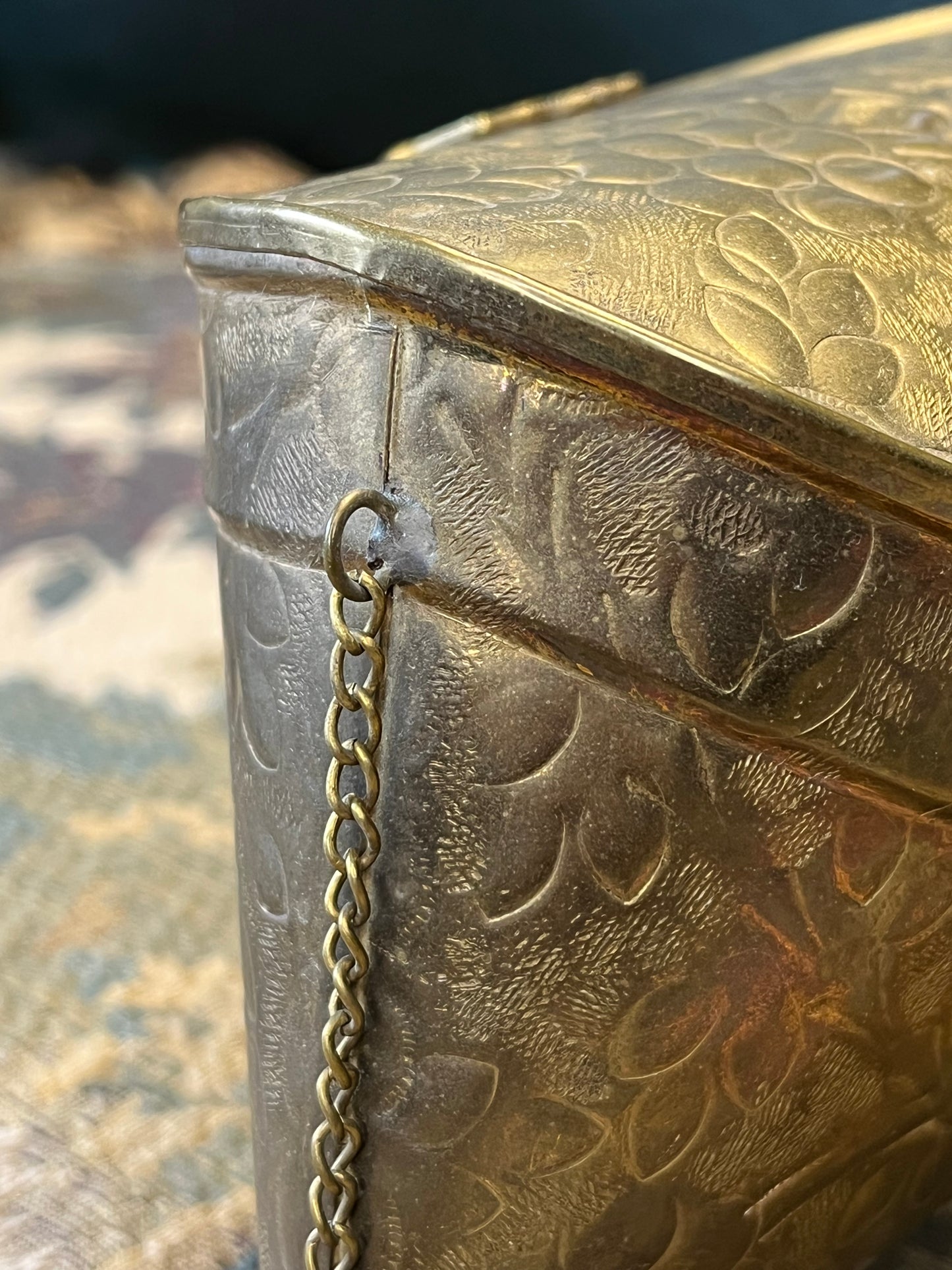 Art Deco Avondtasje - Messing met Zwart Fluweel, Jaren '30