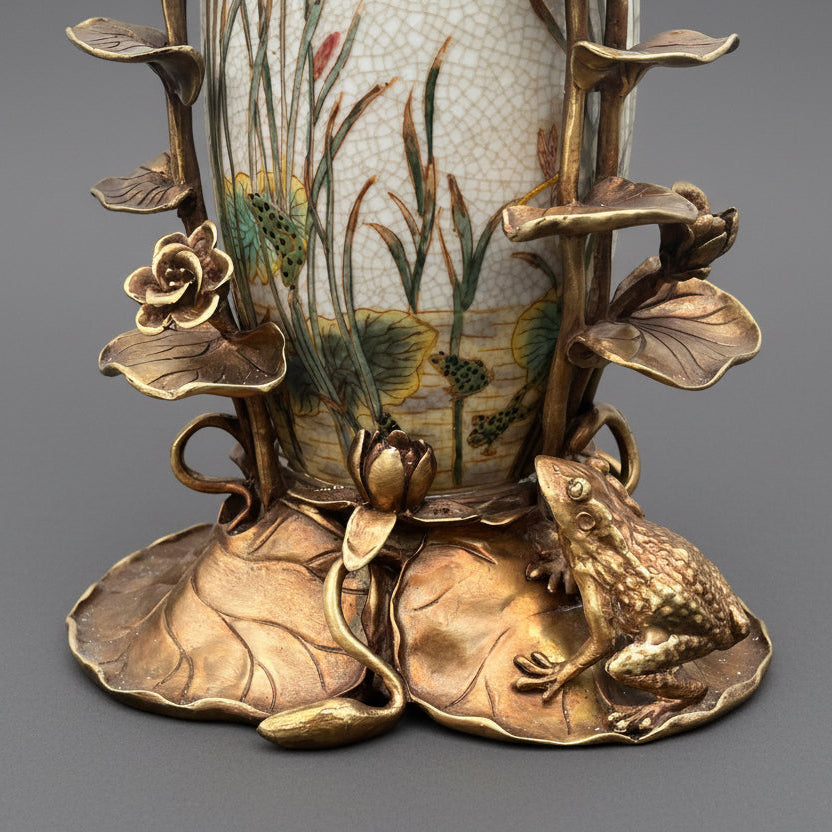 bronzen lelies en kikkers